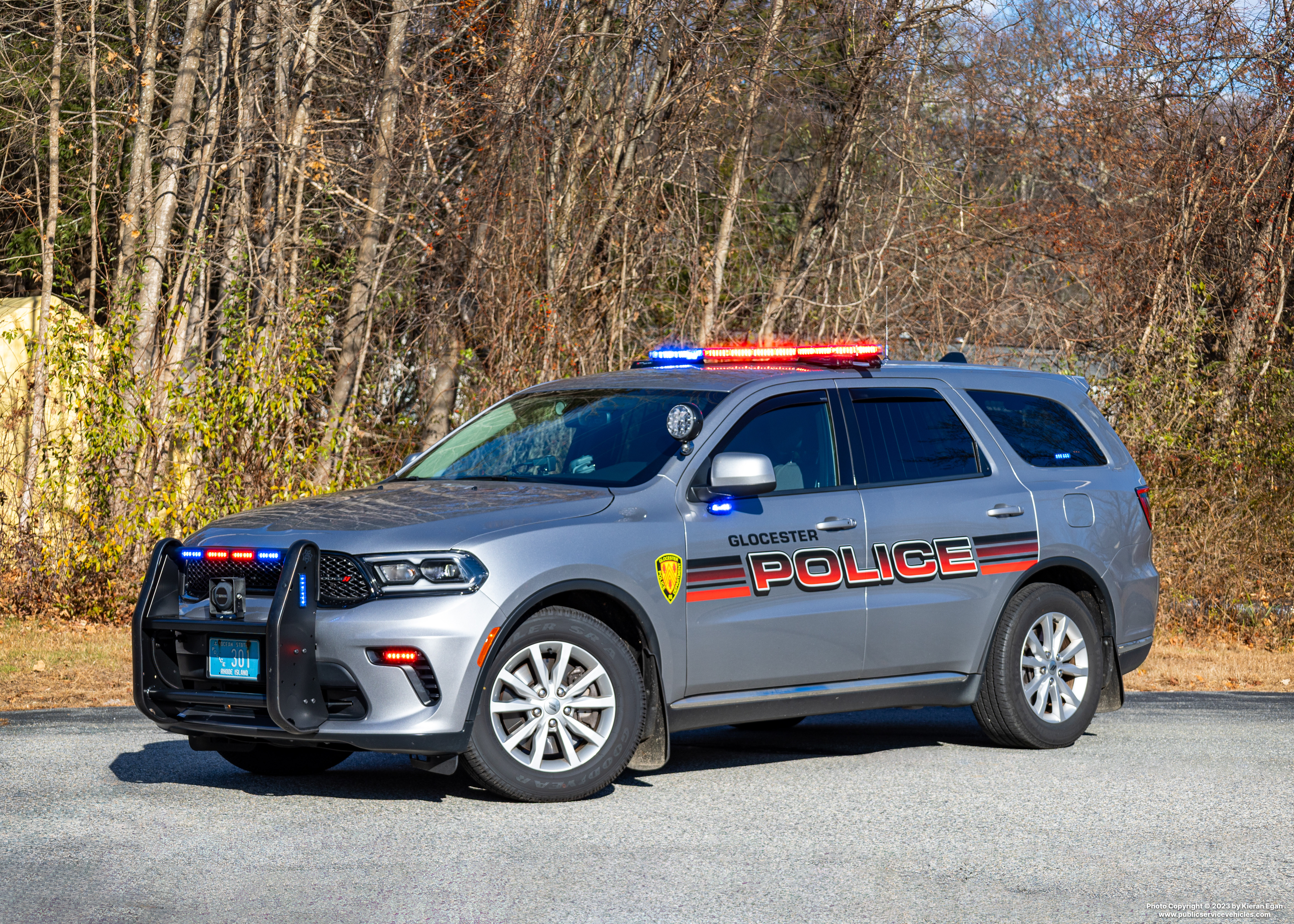 A photo  of Glocester Police
            Cruiser 301, a 2021 Dodge Durango             taken by Kieran Egan