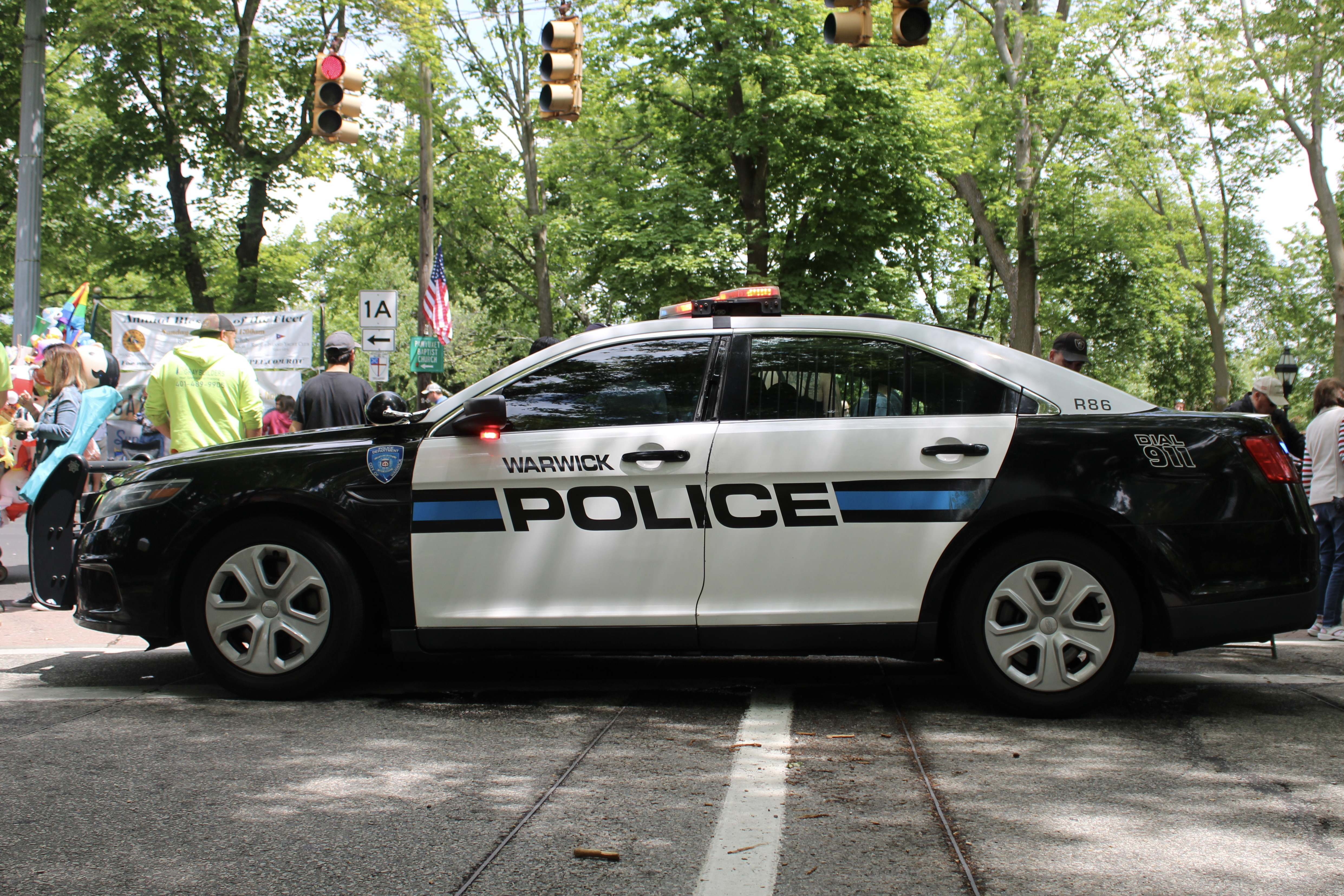 A photo  of Warwick Police
            Cruiser R-86, a 2015 Ford Police Interceptor Sedan             taken by @riemergencyvehicles