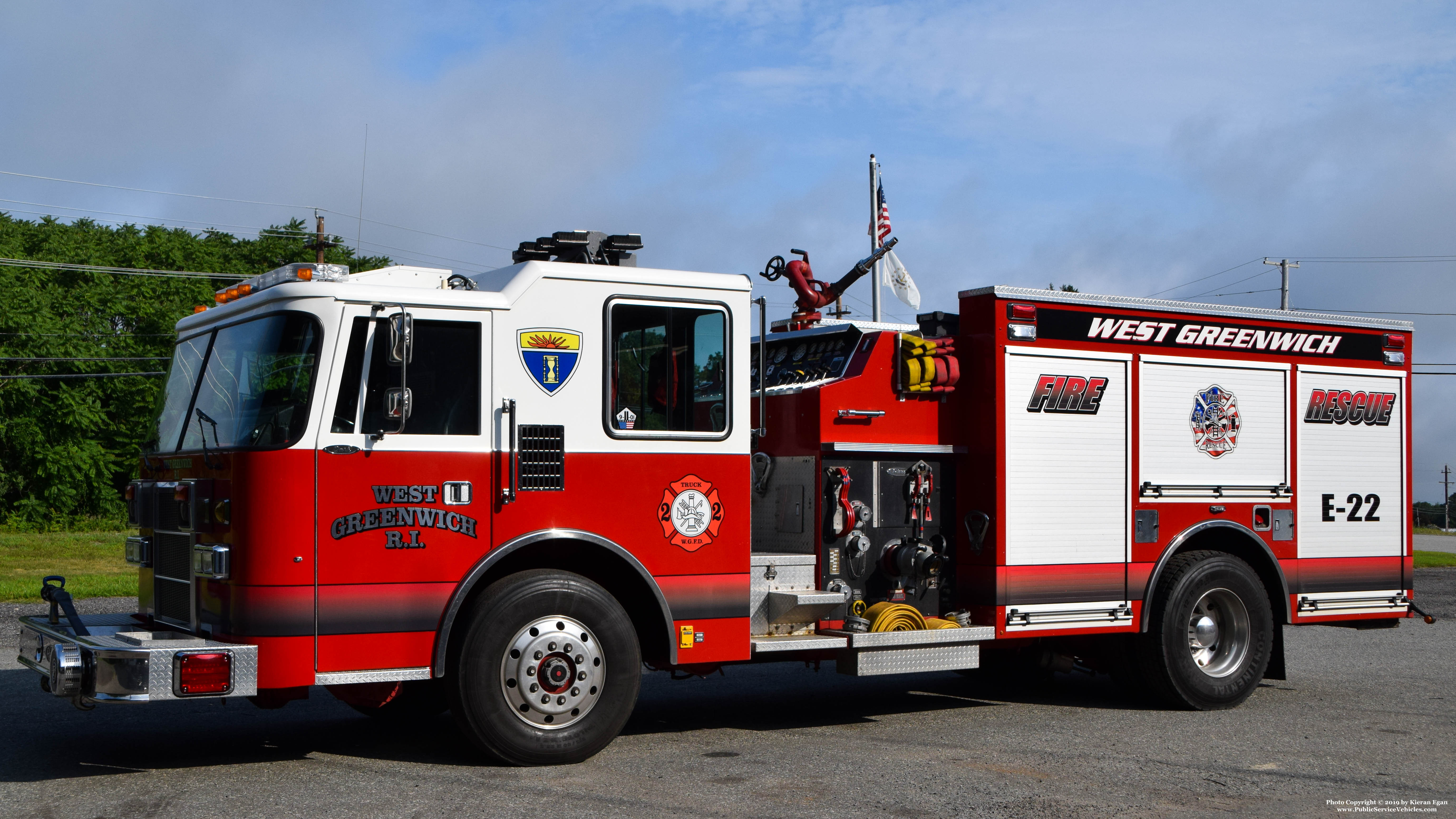 A photo  of West Greenwich Volunteer Fire District
            Engine 22, a 1992 Pierce Dash             taken by Kieran Egan