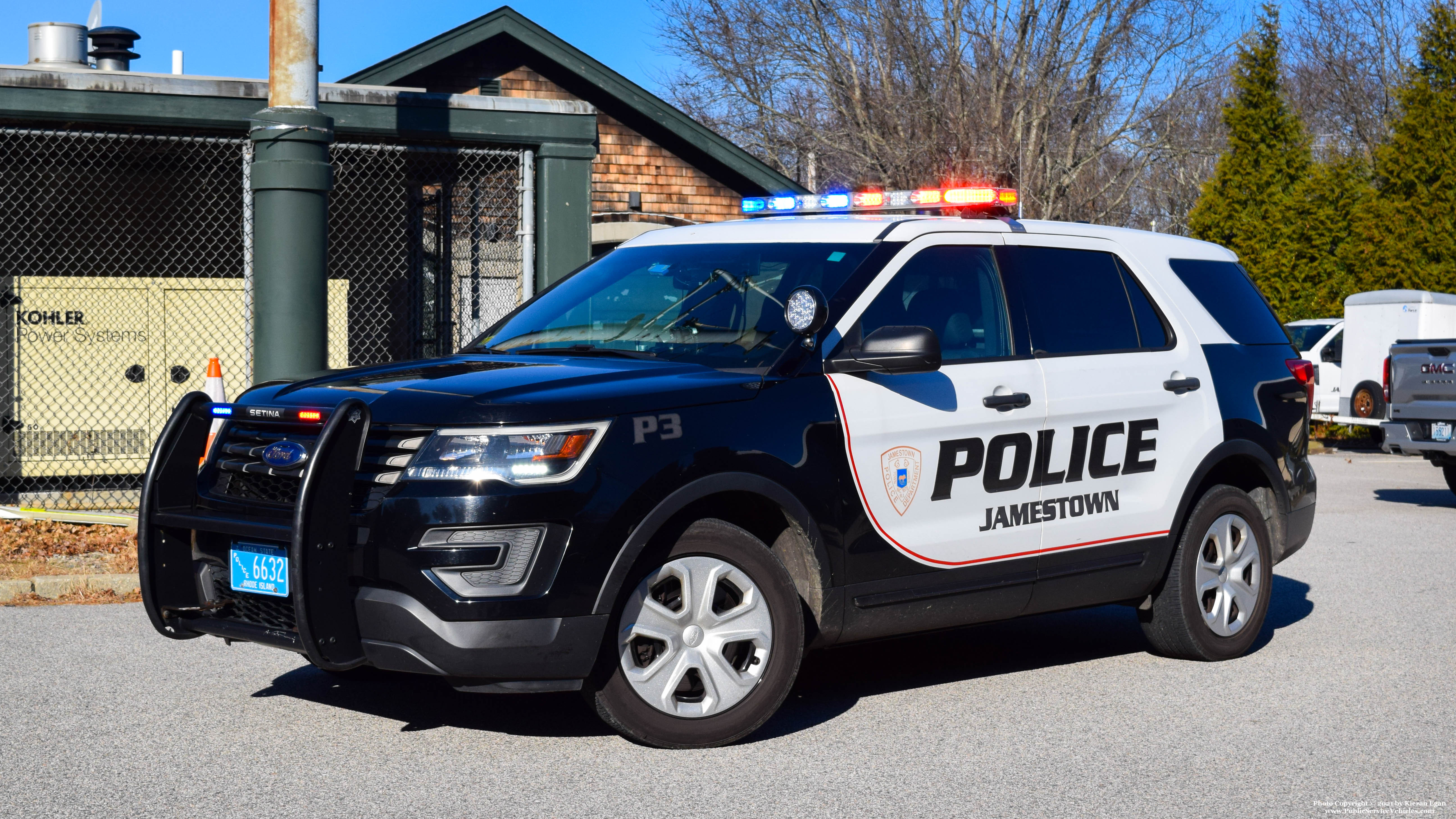A photo  of Jamestown Police
            Patrol 3, a 2017 Ford Police Interceptor Utility             taken by Kieran Egan