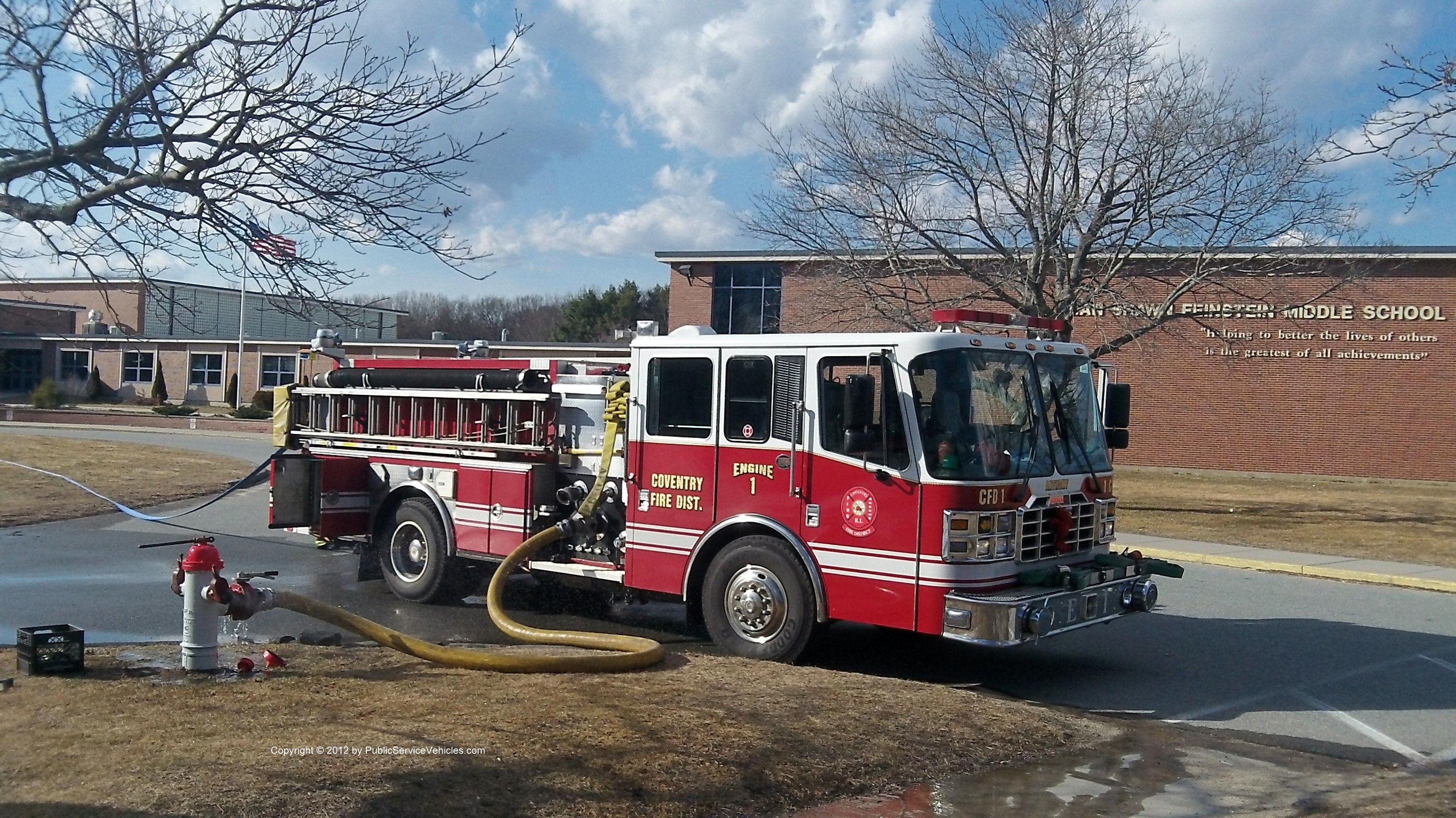 A photo  of Coventry Fire District
            Engine 1, a 2001 Ferrara Inferno             taken by Kieran Egan