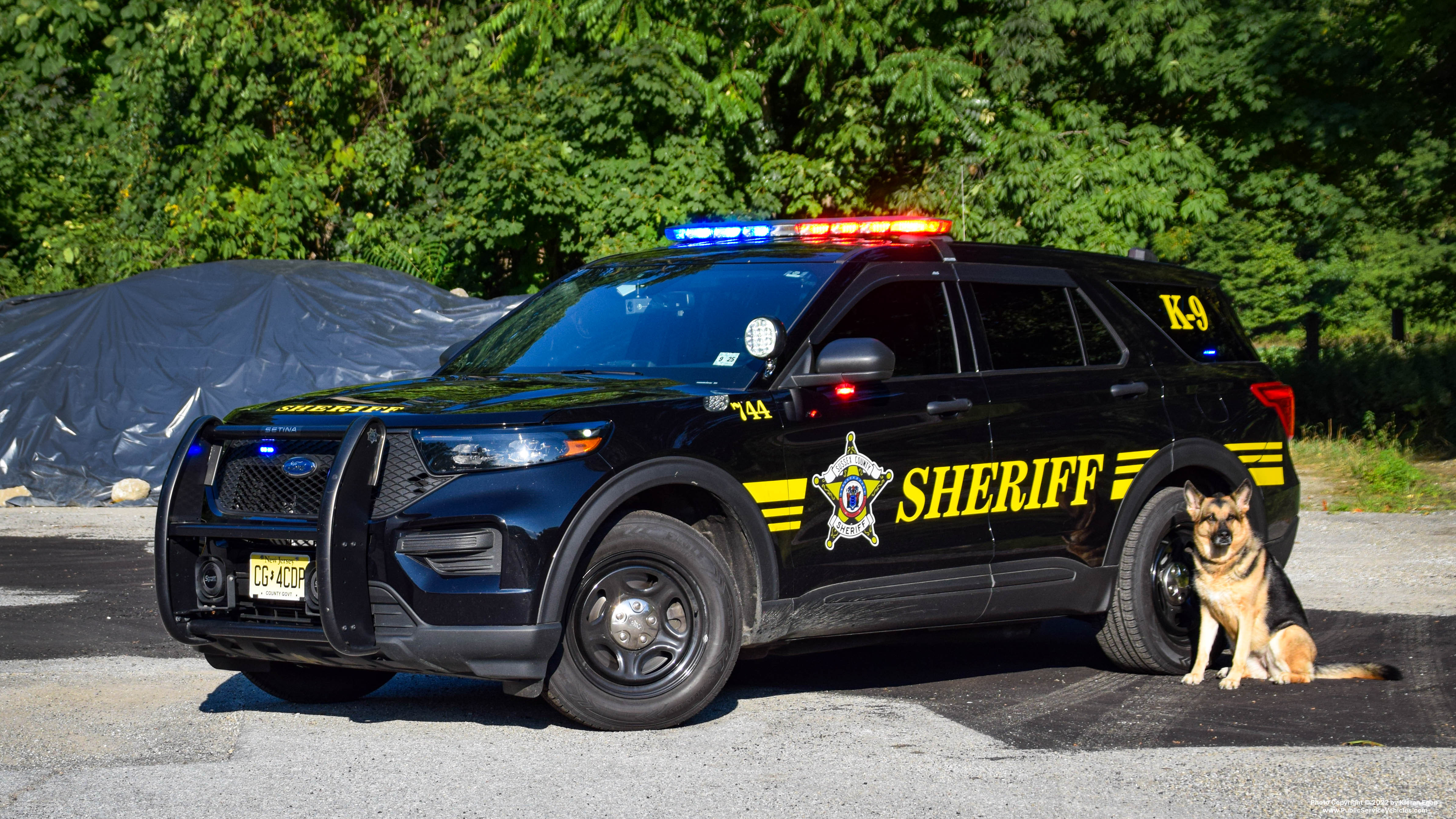 A photo  of Sussex County Sheriff
            Cruiser 744, a 2020 Ford Police Interceptor Utility             taken by Kieran Egan