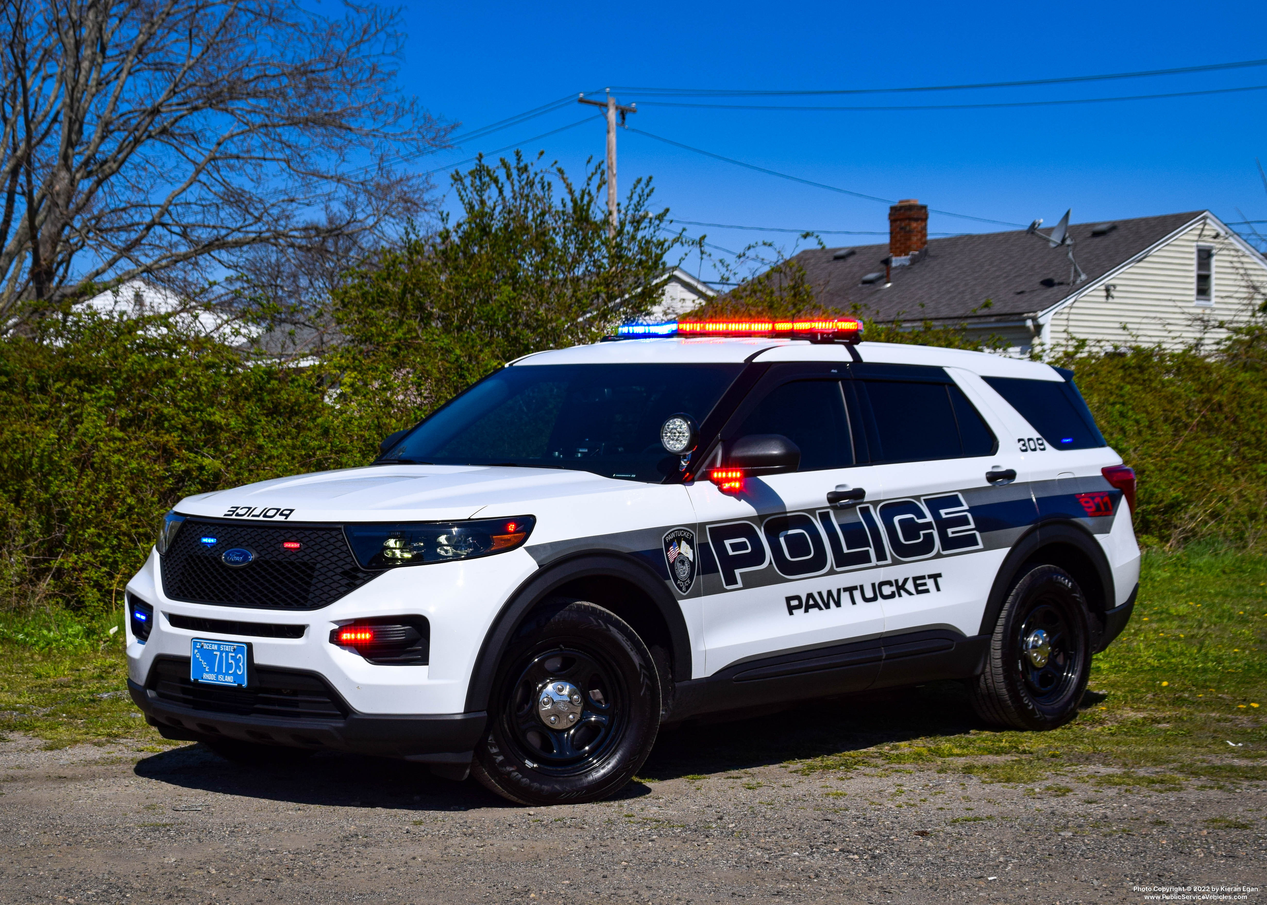 A photo  of Pawtucket Police
            Cruiser 309, a 2020 Ford Police Interceptor Utility             taken by Kieran Egan