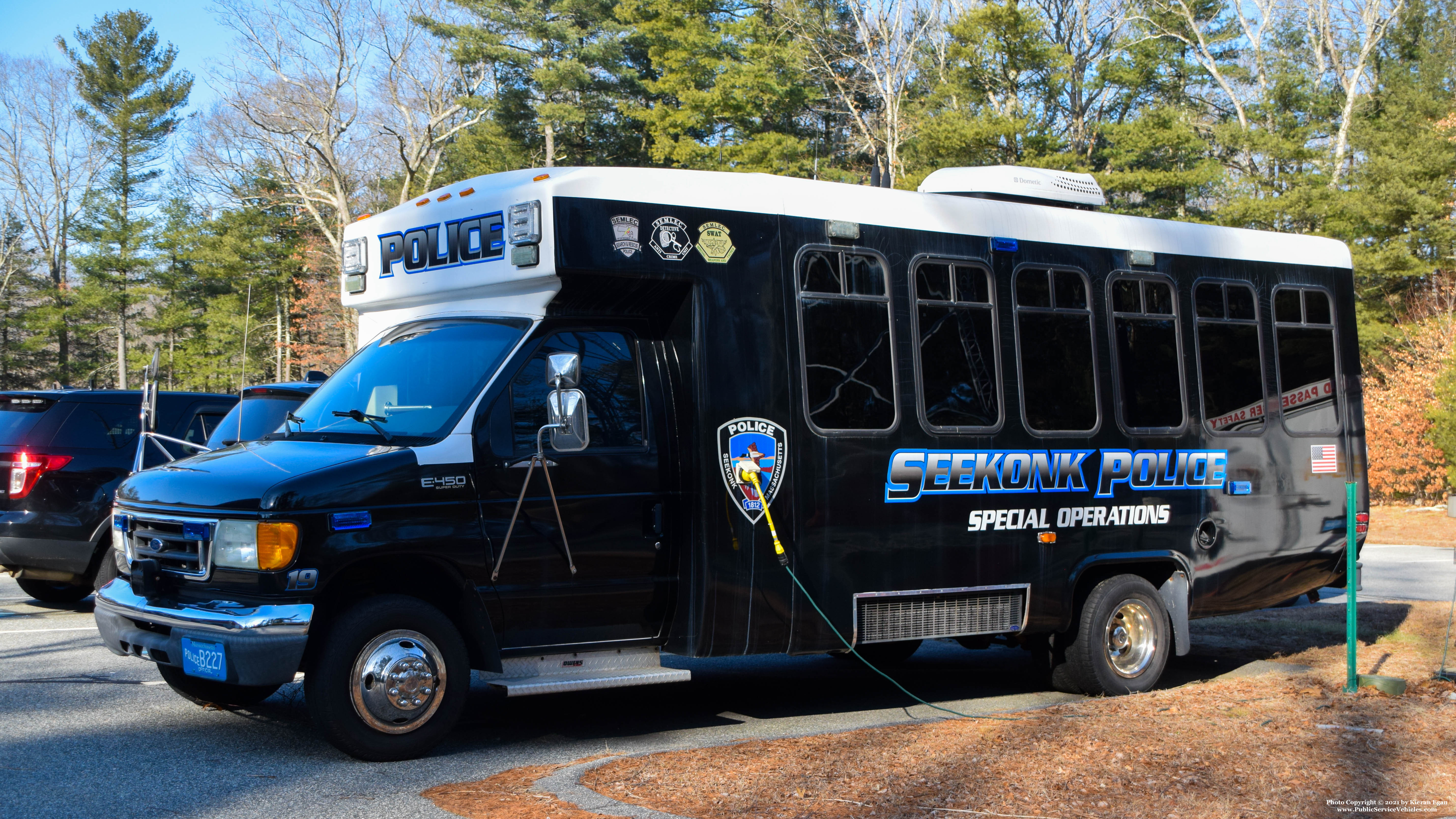 A photo  of Seekonk Police
            Unit 19, a 2005 Ford E-450             taken by Kieran Egan