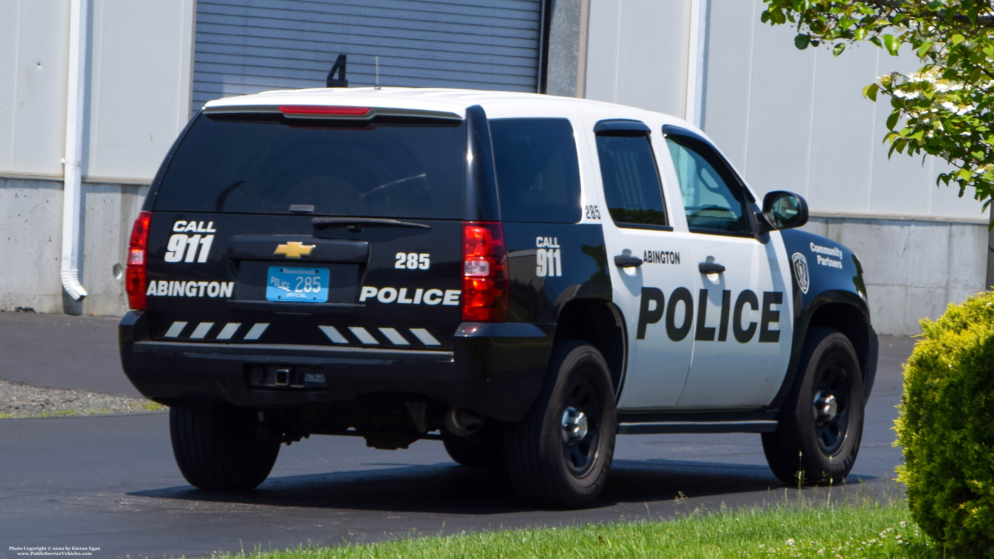 A photo  of Abington Police
            Cruiser 285, a 2012 Chevrolet Tahoe             taken by Kieran Egan