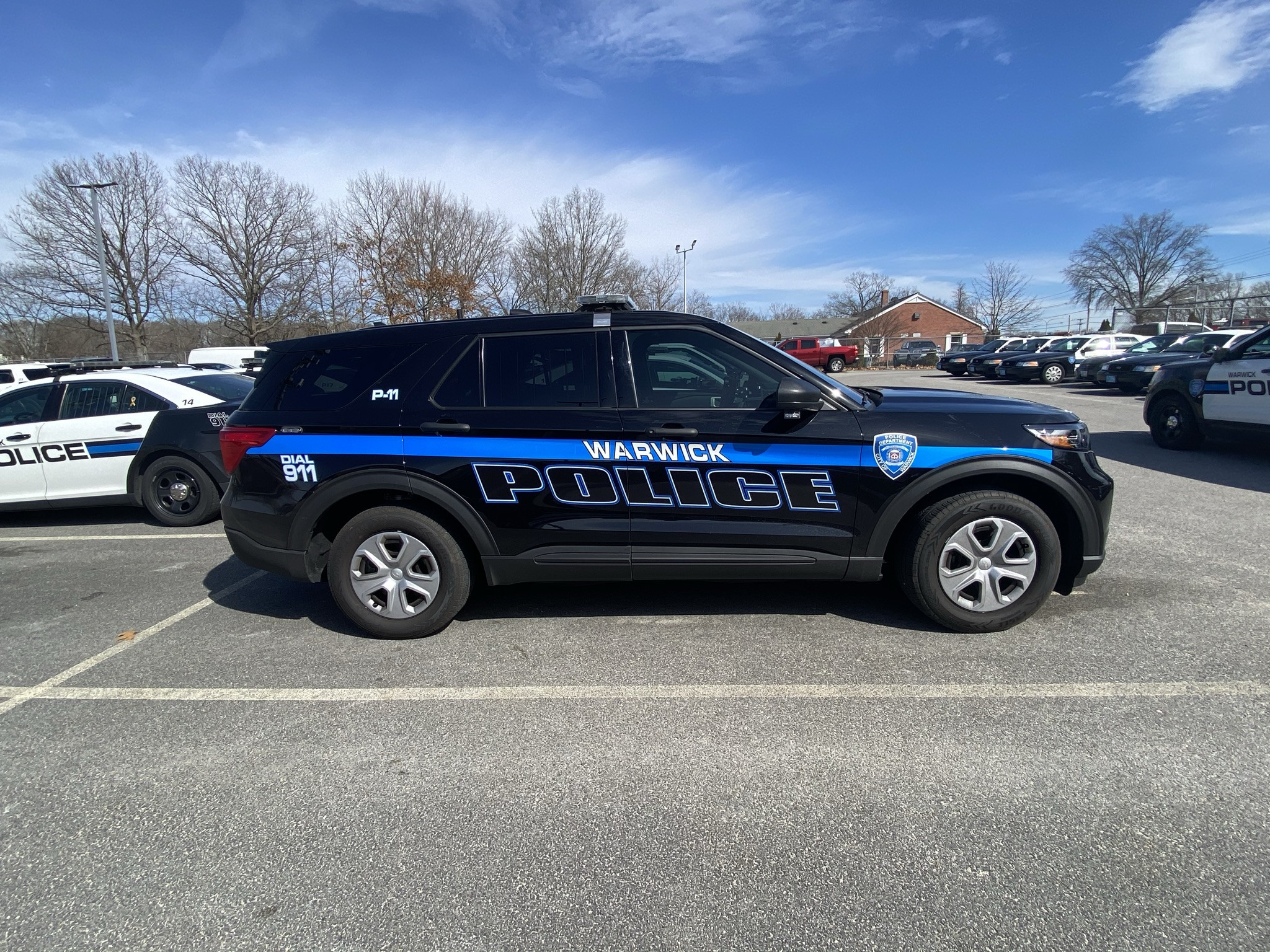 A photo  of Warwick Police
            Cruiser P-11, a 2021 Ford Police Interceptor Utility             taken by @riemergencyvehicles