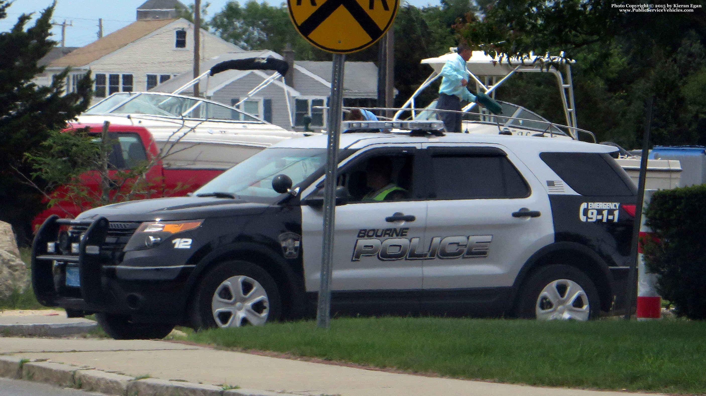 A photo  of Bourne Police
            Cruiser 12, a 2014 Ford Police Interceptor Utility             taken by Kieran Egan