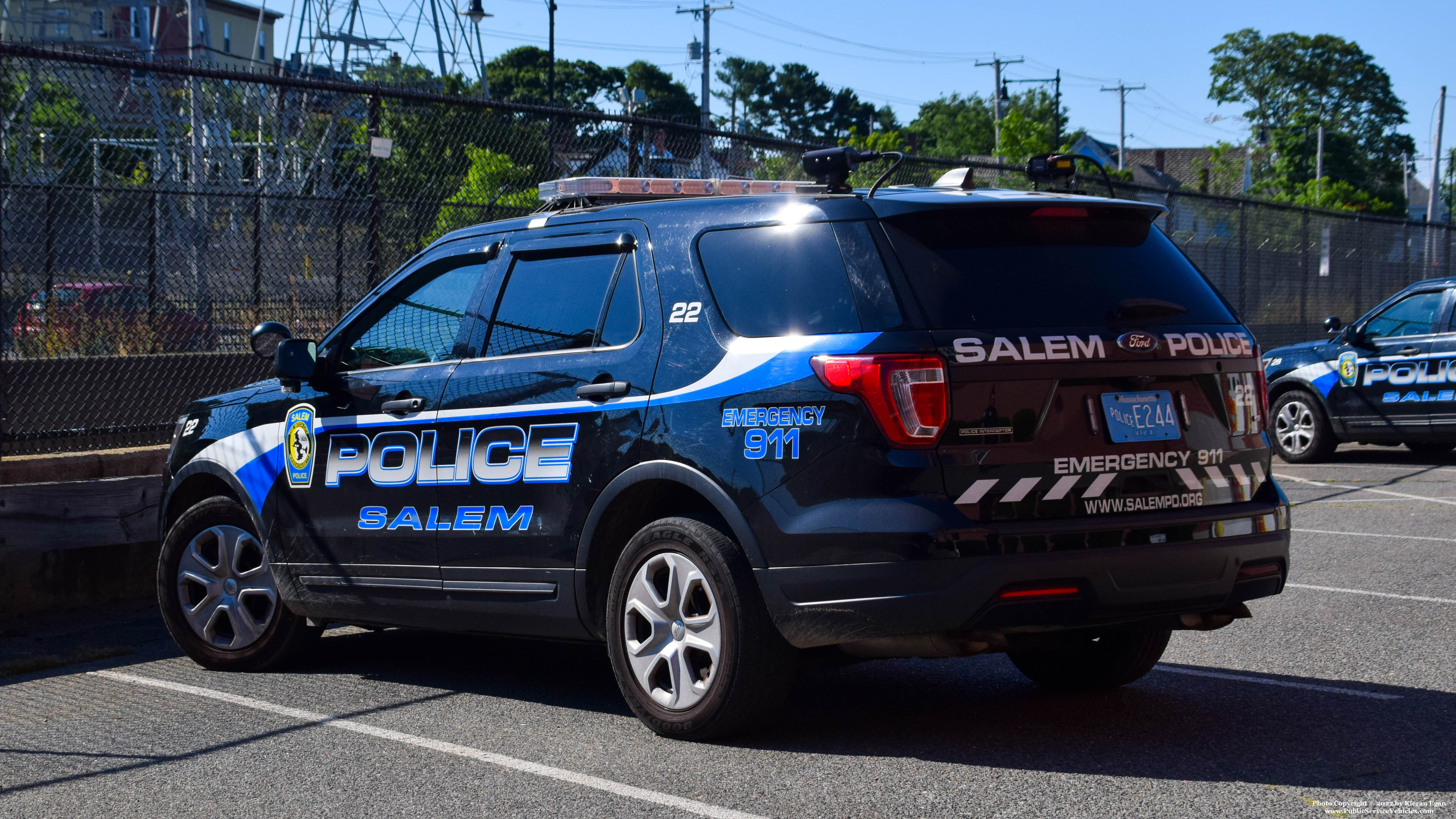 A photo  of Salem Police
            Cruiser 22, a 2018 Ford Police Interceptor Utility             taken by Kieran Egan