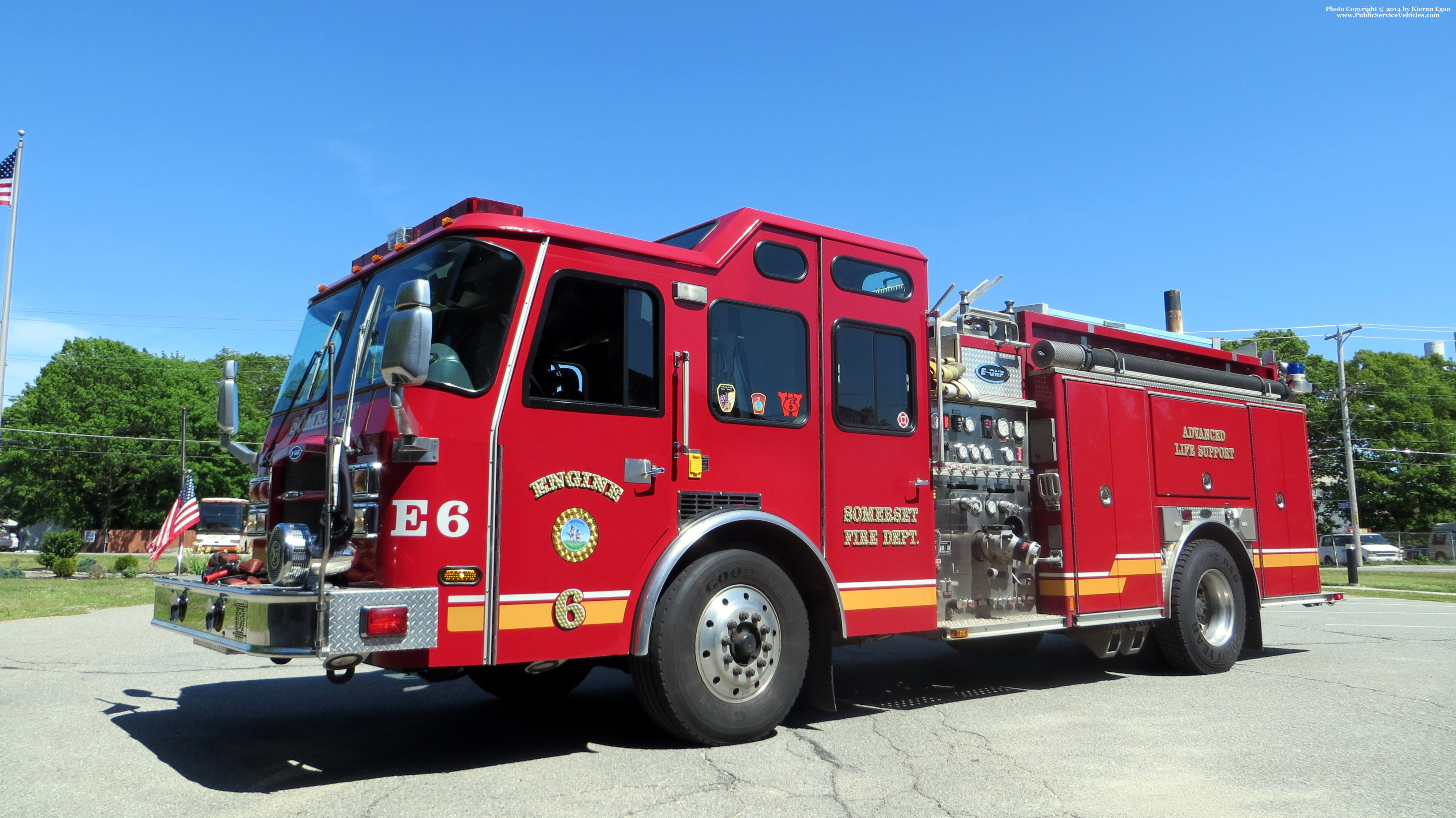 A photo  of Somerset Fire
            Engine 6, a 2003 E-One Typhoon             taken by Kieran Egan