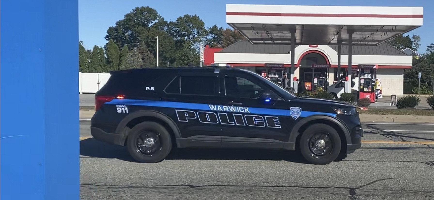 A photo  of Warwick Police
            Cruiser P-5, a 2021 Ford Police Interceptor Utility             taken by @riemergencyvehicles