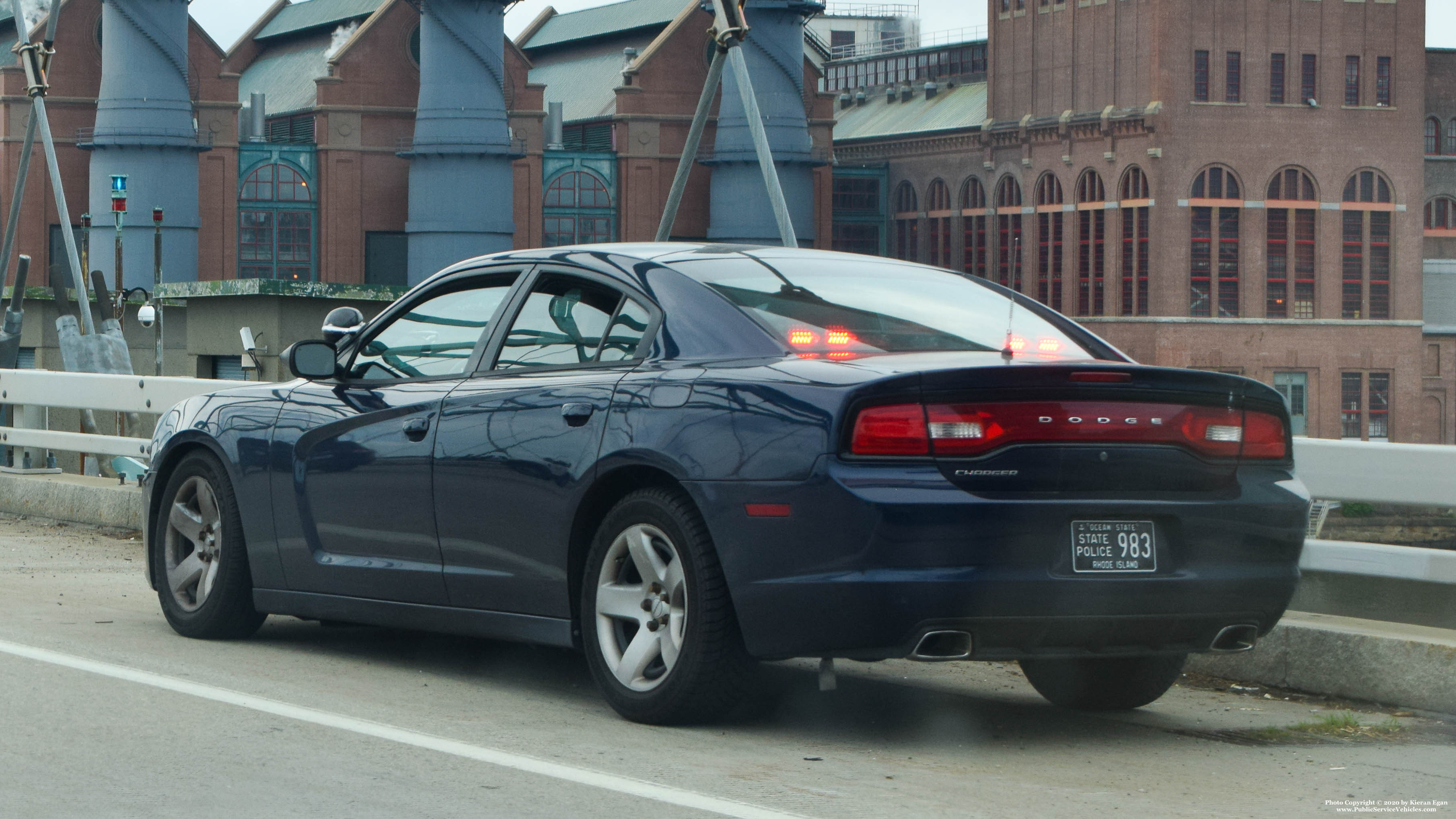 A photo  of Rhode Island State Police
            Cruiser 983, a 2013 Dodge Charger             taken by Kieran Egan