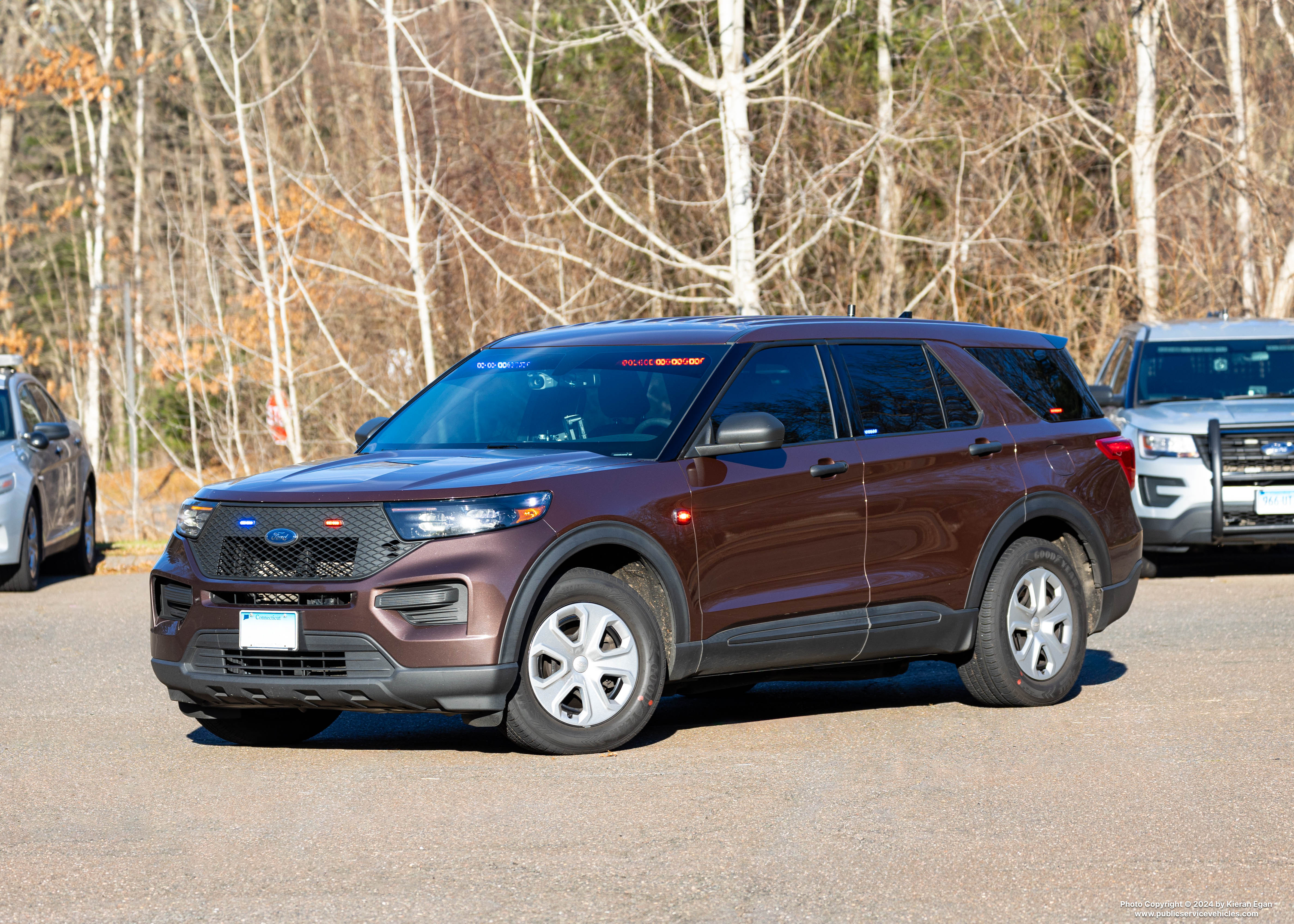 A photo  of Connecticut State Police
            Patrol Unit, a 2020 Ford Police Interceptor Utility             taken by Kieran Egan