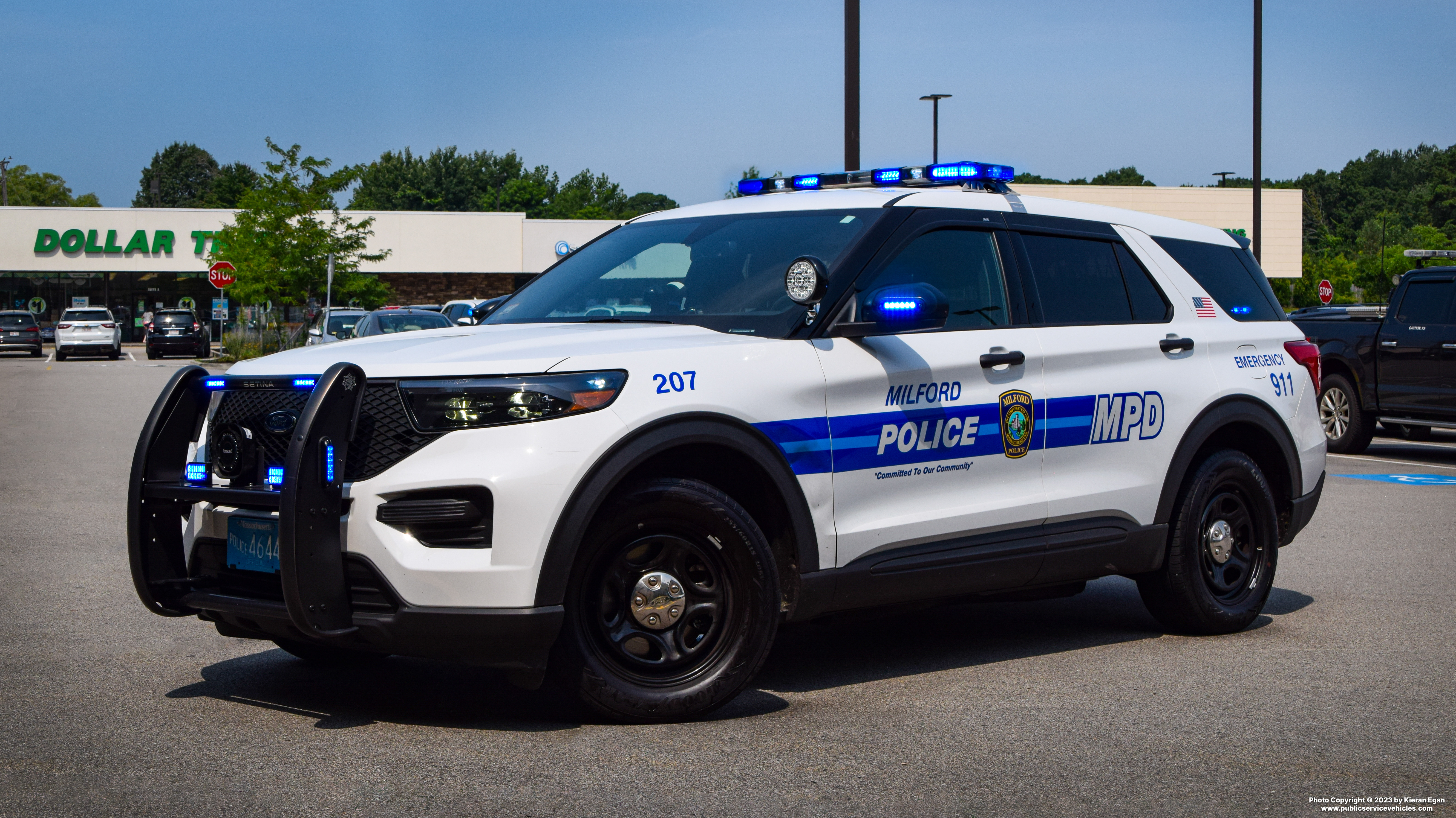 A photo  of Milford Police
            Cruiser 207, a 2015 Ford Police Interceptor Utility             taken by Kieran Egan