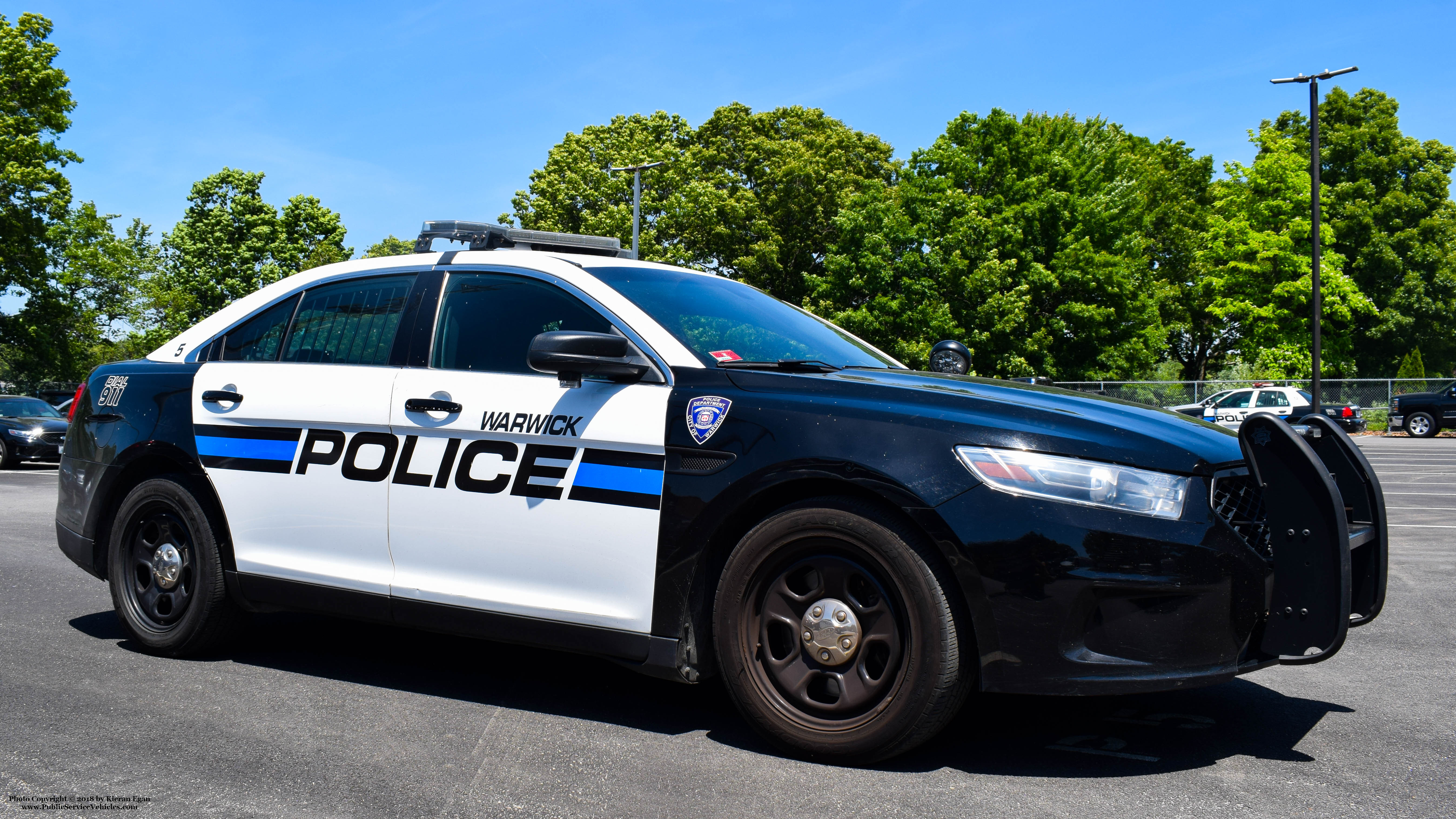 A photo  of Warwick Police
            Cruiser P-5, a 2015 Ford Police Interceptor Sedan             taken by Kieran Egan