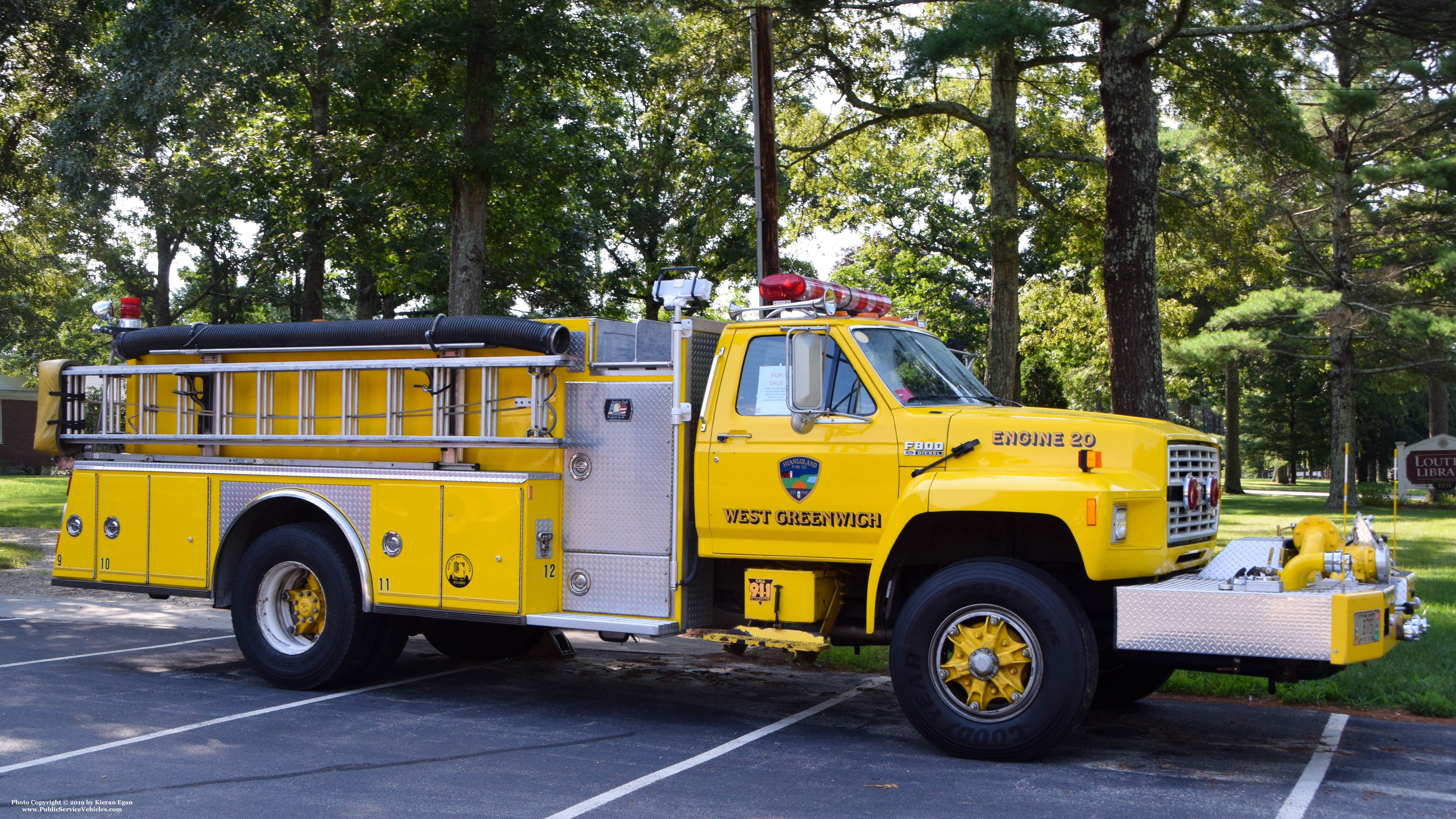 A photo  of Hianloland Fire District
            Engine 20, a 1990 Ford             taken by Kieran Egan