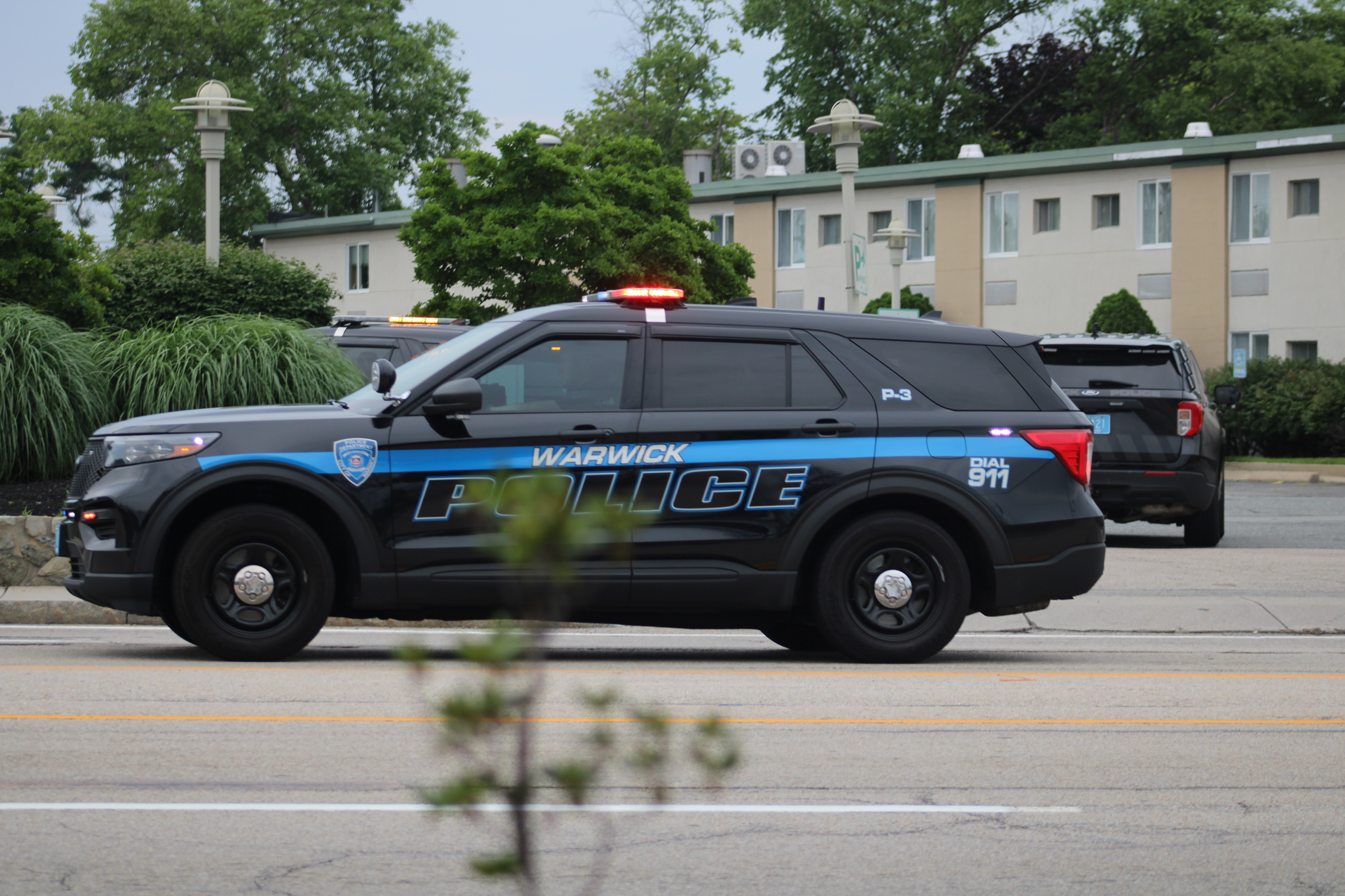 A photo  of Warwick Police
            Cruiser P-3, a 2021 Ford Police Interceptor Utility             taken by @riemergencyvehicles