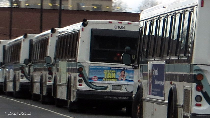 A photo  of Rhode Island Public Transit Authority
            Bus 0108, a 2001 Orion V 05.501             taken by Kieran Egan