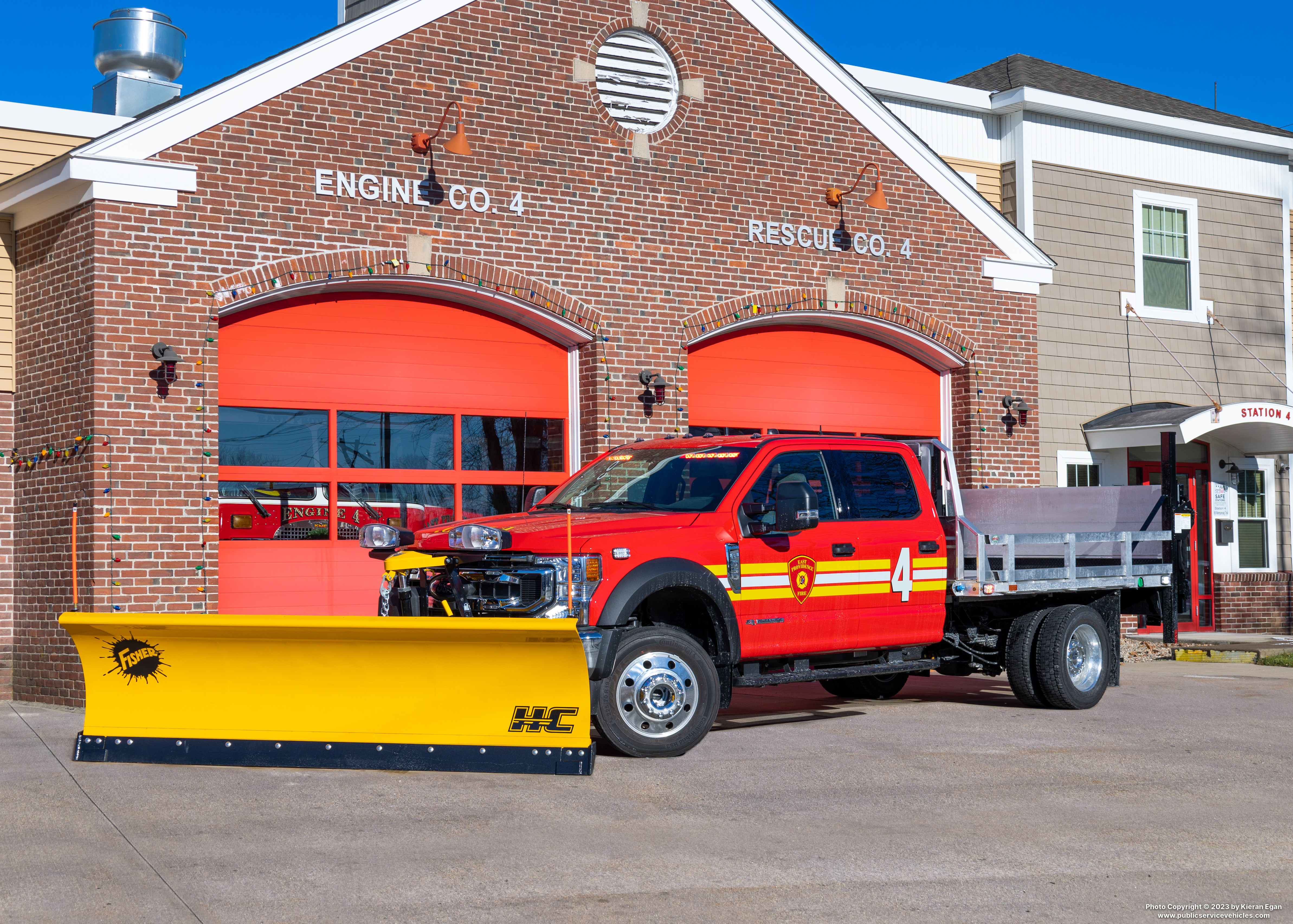 A photo  of East Providence Fire
            Utility 4, a 2022 Ford F-550 XLT Crew Cab             taken by Kieran Egan