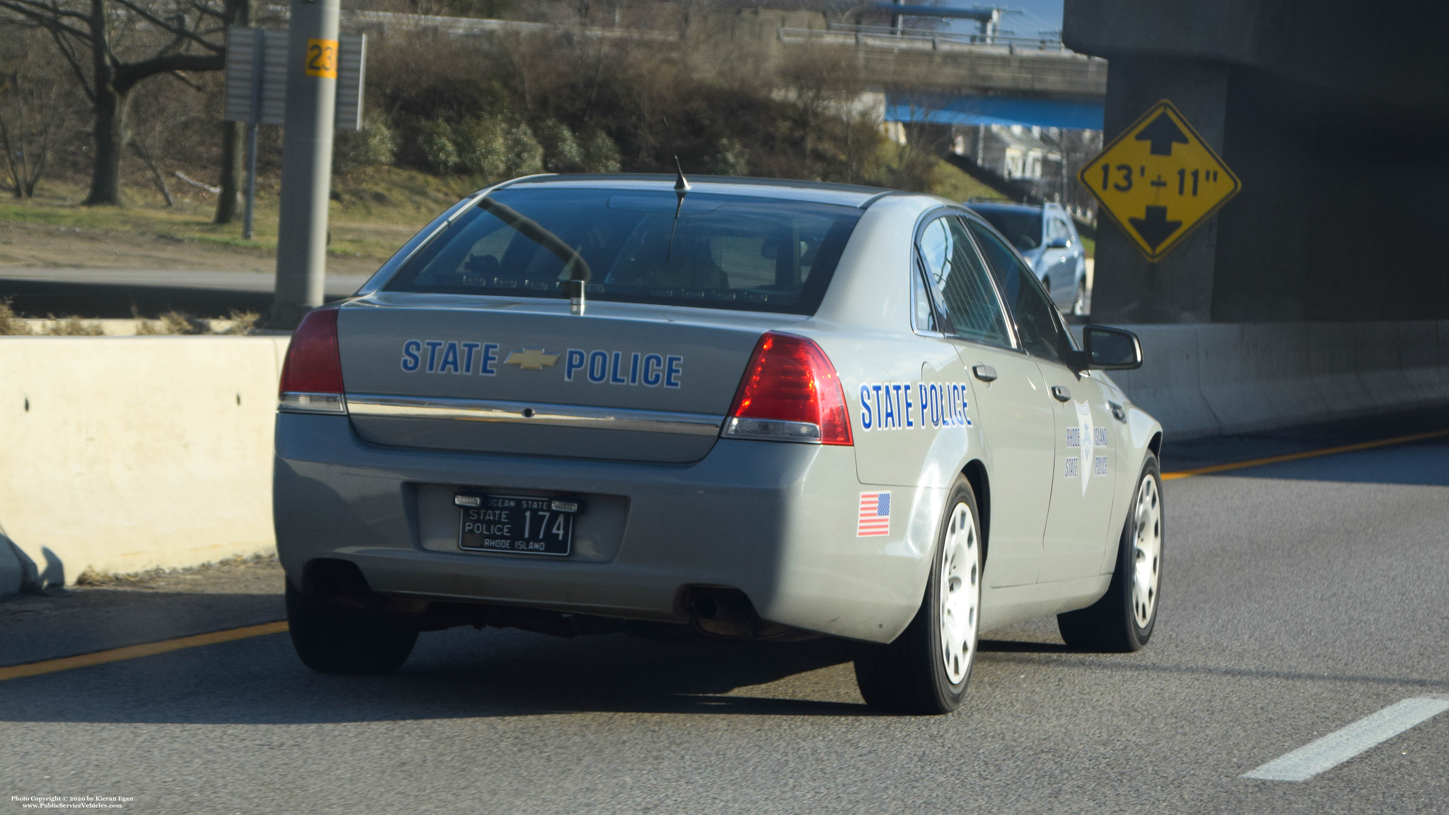 A photo  of Rhode Island State Police
            Cruiser 174, a 2013 Chevrolet Caprice             taken by Kieran Egan
