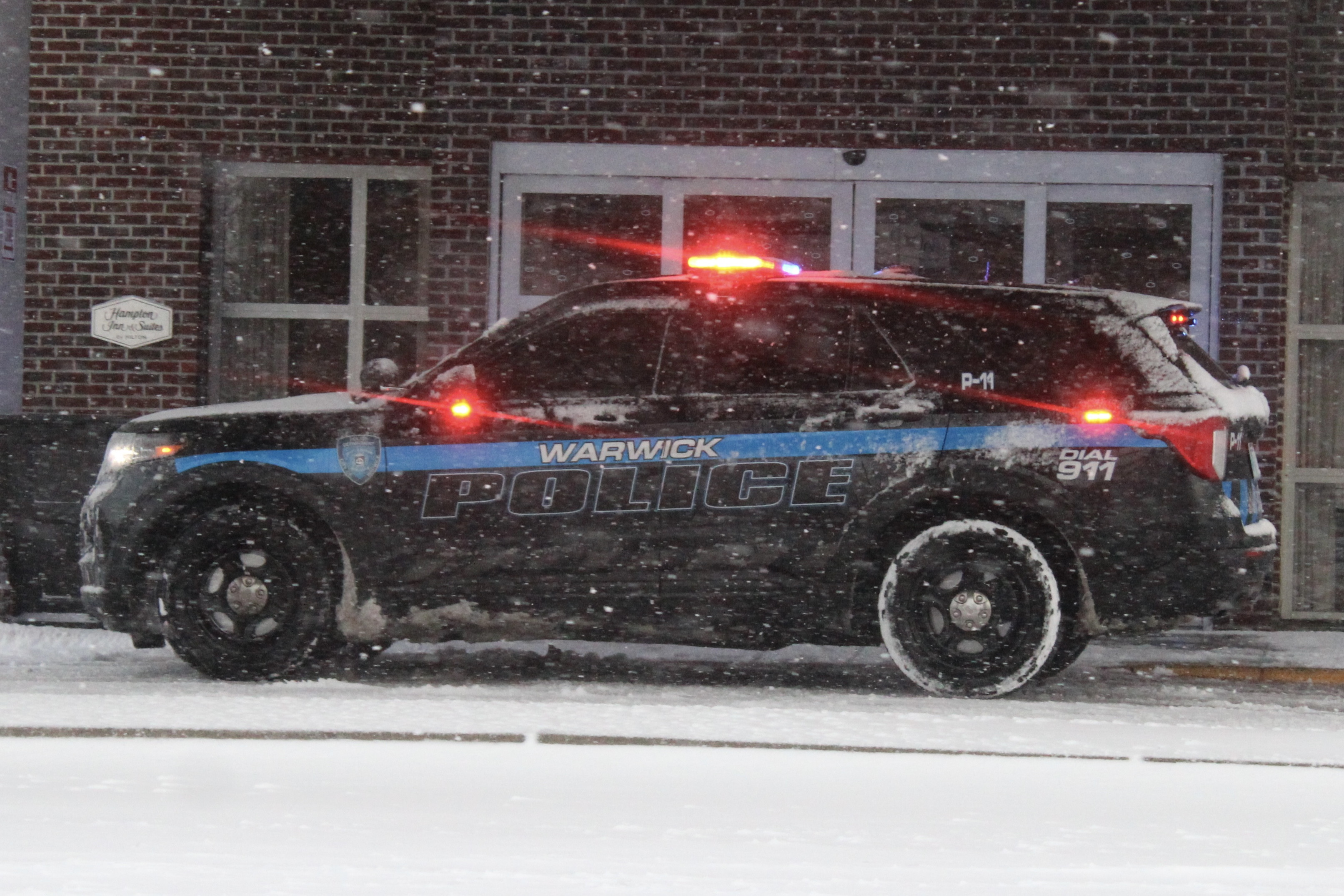 A photo  of Warwick Police
            Cruiser P-11, a 2022 Ford Police Interceptor Utility             taken by @riemergencyvehicles