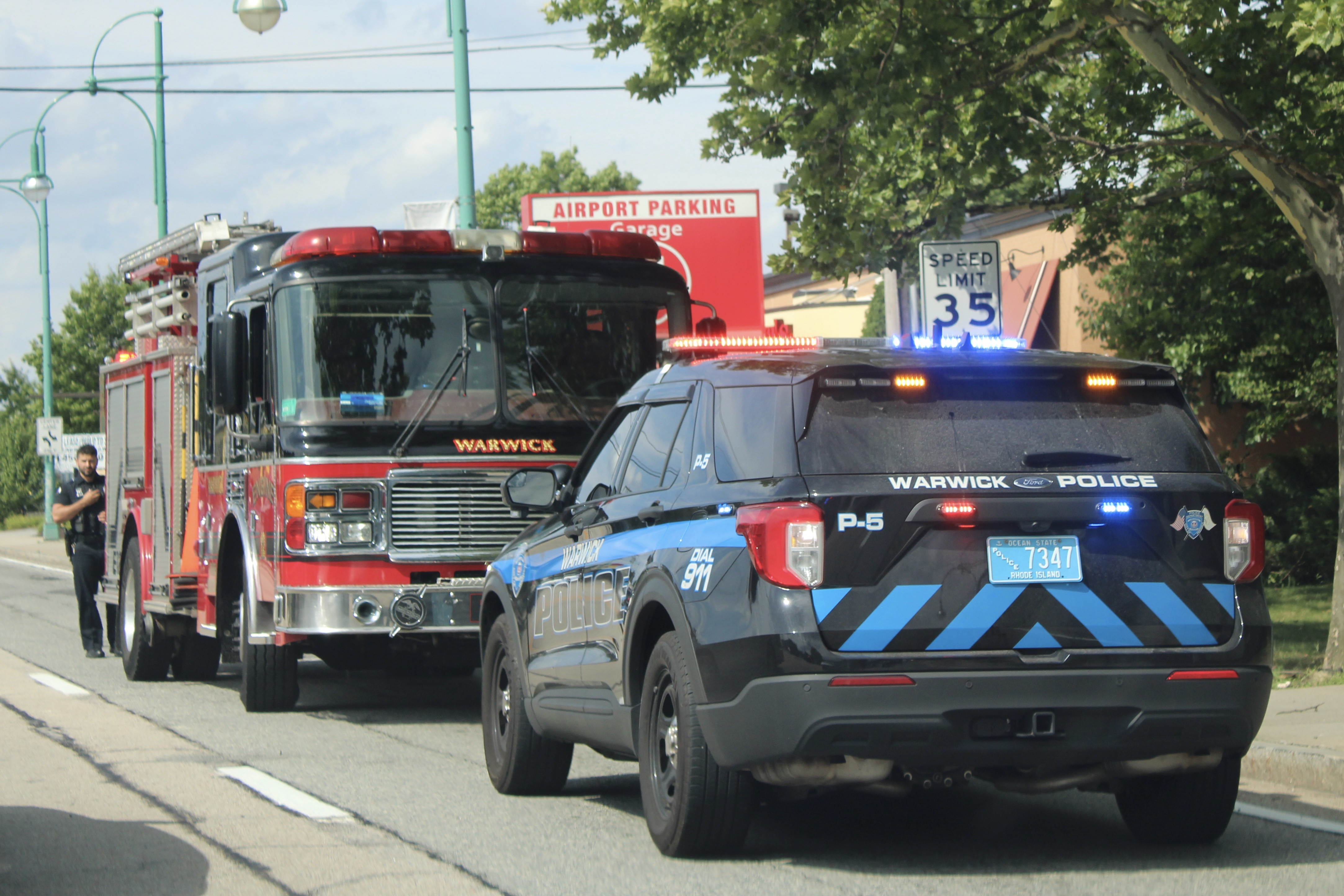 A photo  of Warwick Police
            Cruiser P-5, a 2021 Ford Police Interceptor Utility             taken by @riemergencyvehicles