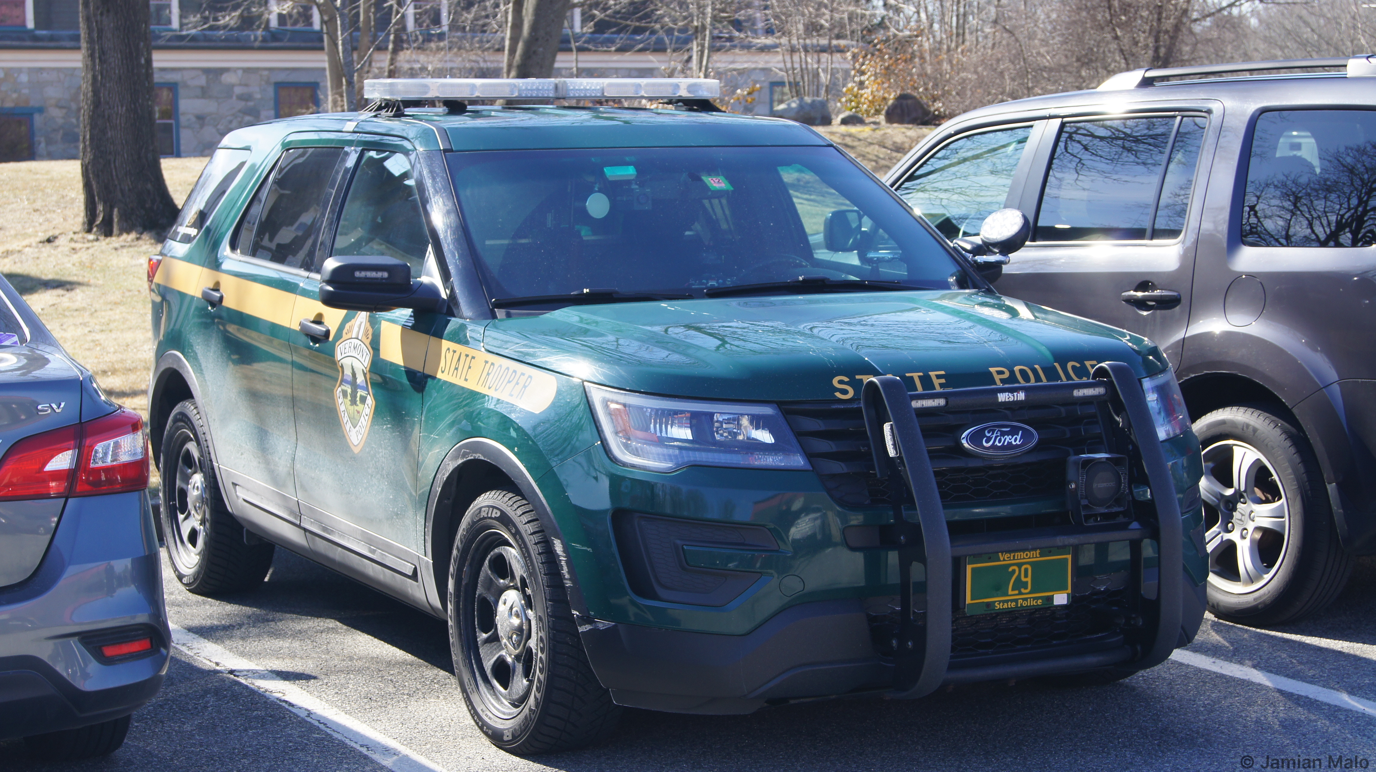 A photo  of Vermont State Police
            Cruiser 29, a 2016-2019 Ford Police Interceptor Utility             taken by Jamian Malo