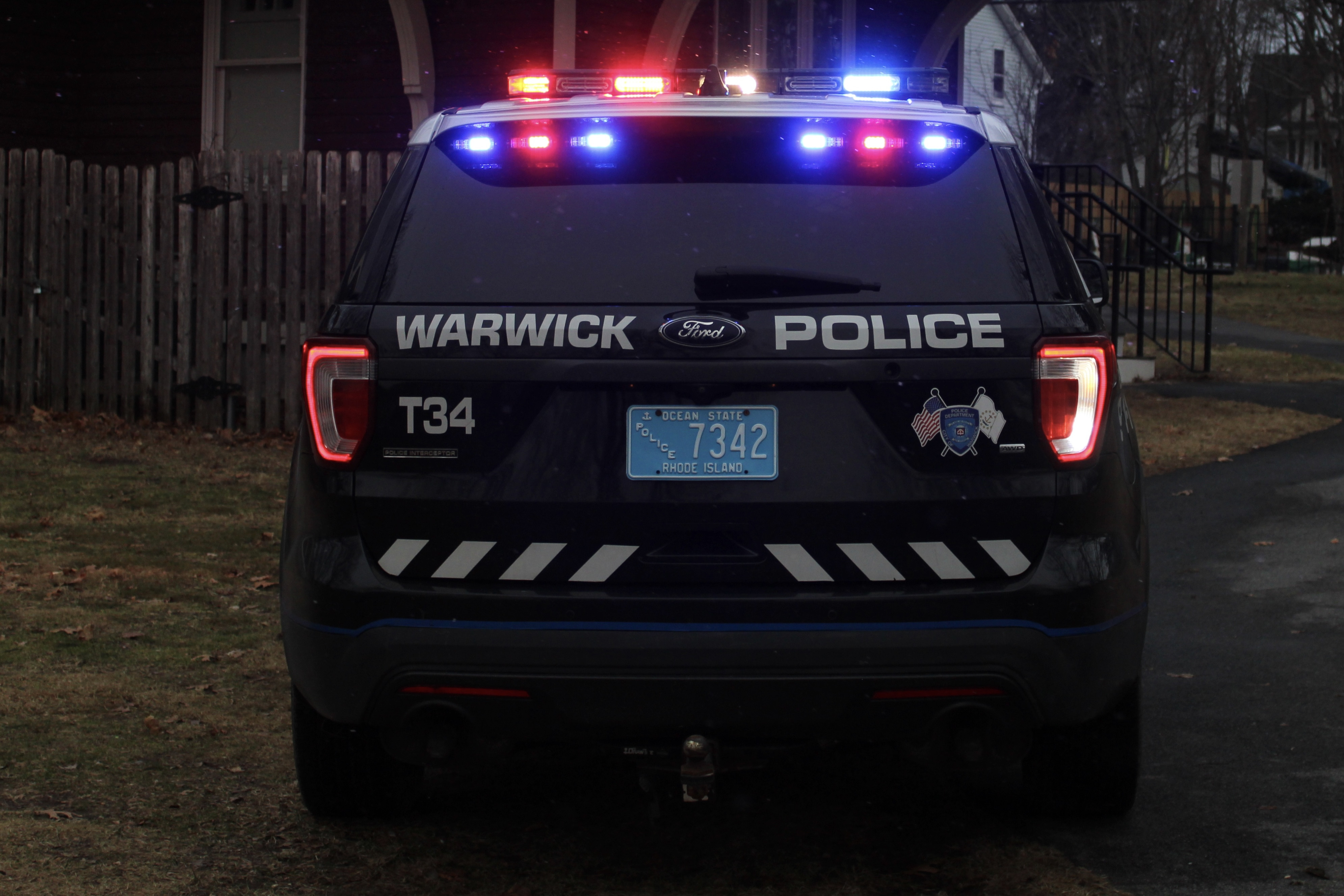 A photo  of Warwick Police
            Cruiser T-34, a 2016 Ford Police Interceptor Utility             taken by @riemergencyvehicles