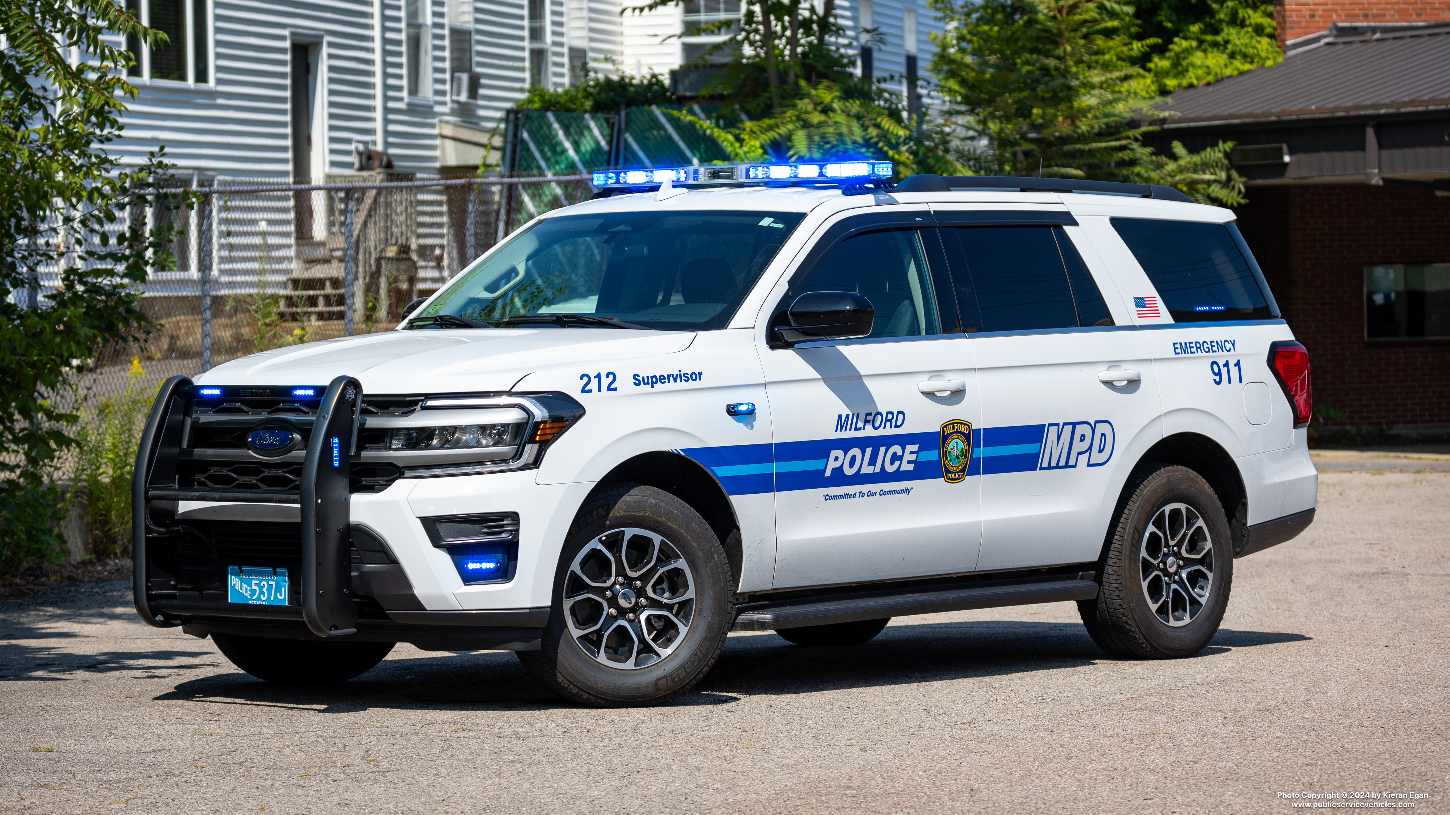 A photo  of Milford Police
            Cruiser 212, a 2022 Ford Expedition             taken by Kieran Egan