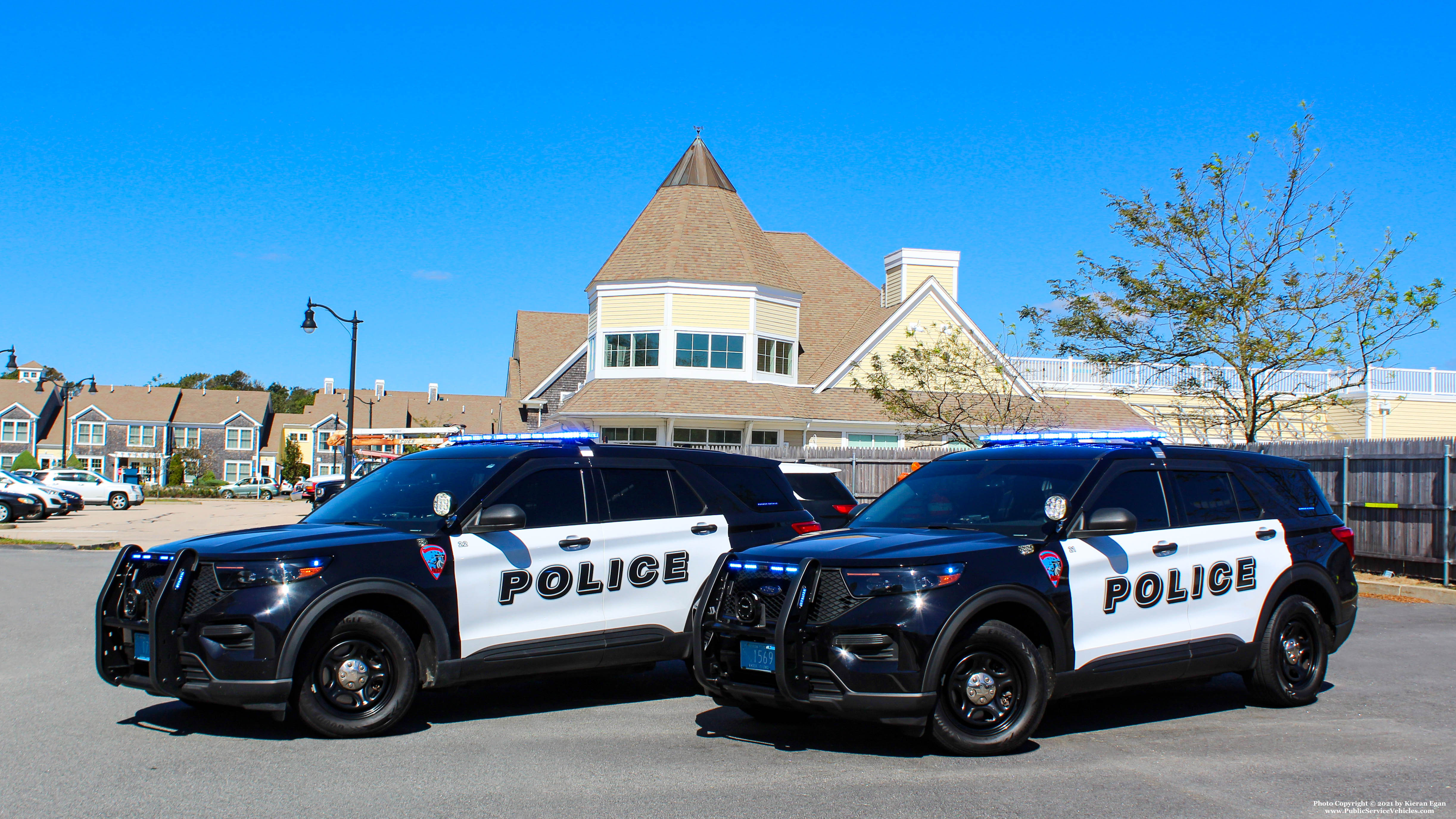 A photo  of Narragansett Police
            Car 21, a 2020 Ford Police Interceptor Utility             taken by Kieran Egan