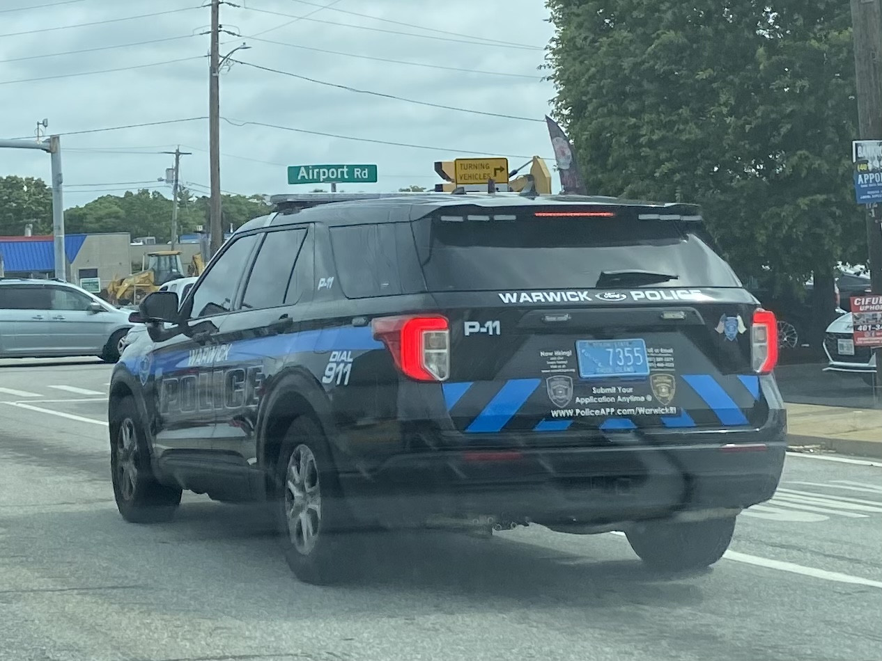 A photo  of Warwick Police
            Cruiser P-11, a 2021 Ford Police Interceptor Utility             taken by @riemergencyvehicles