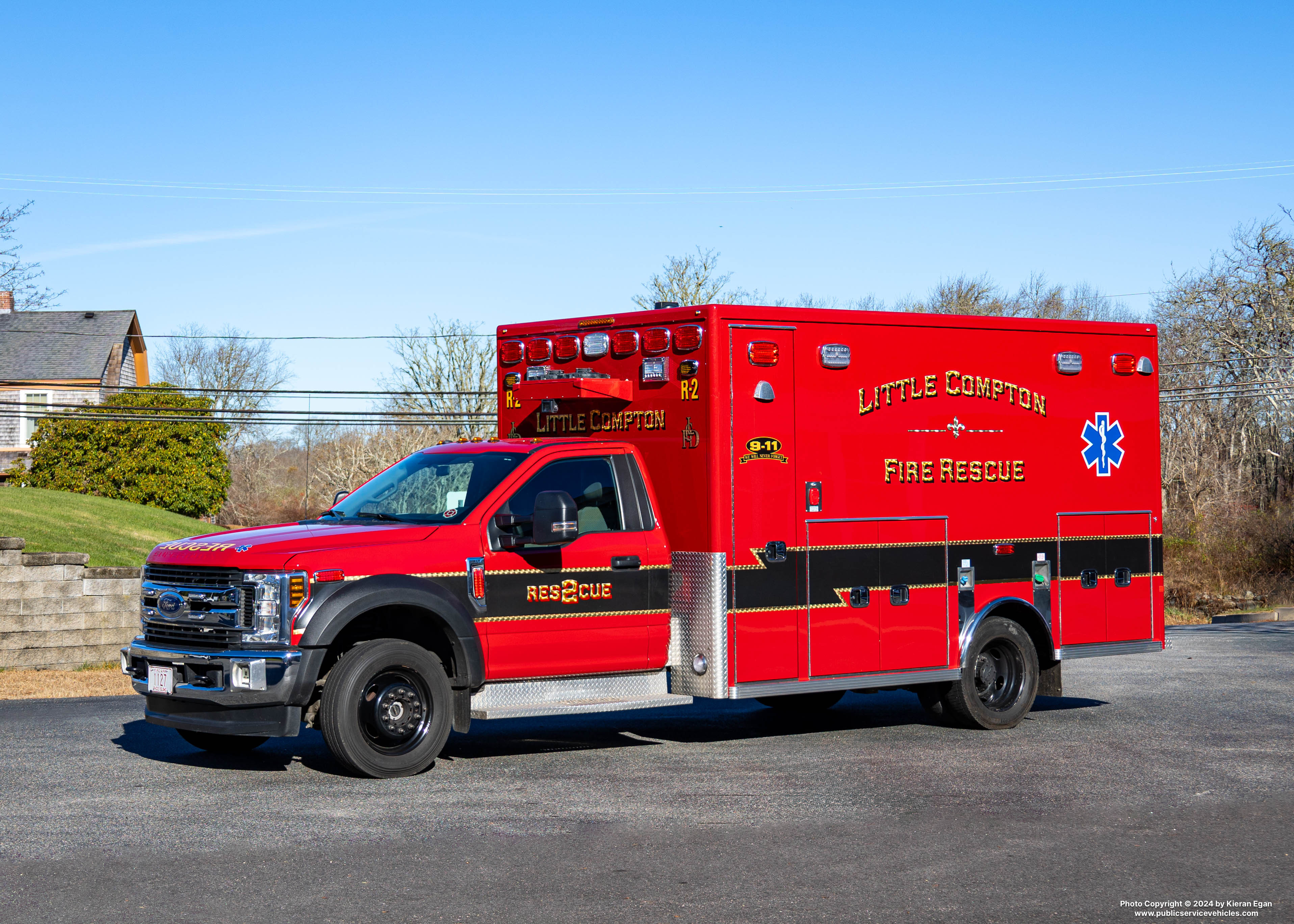 A photo  of Little Compton Fire
            Rescue 2, a 2019 Ford F-550/Life Line             taken by Kieran Egan