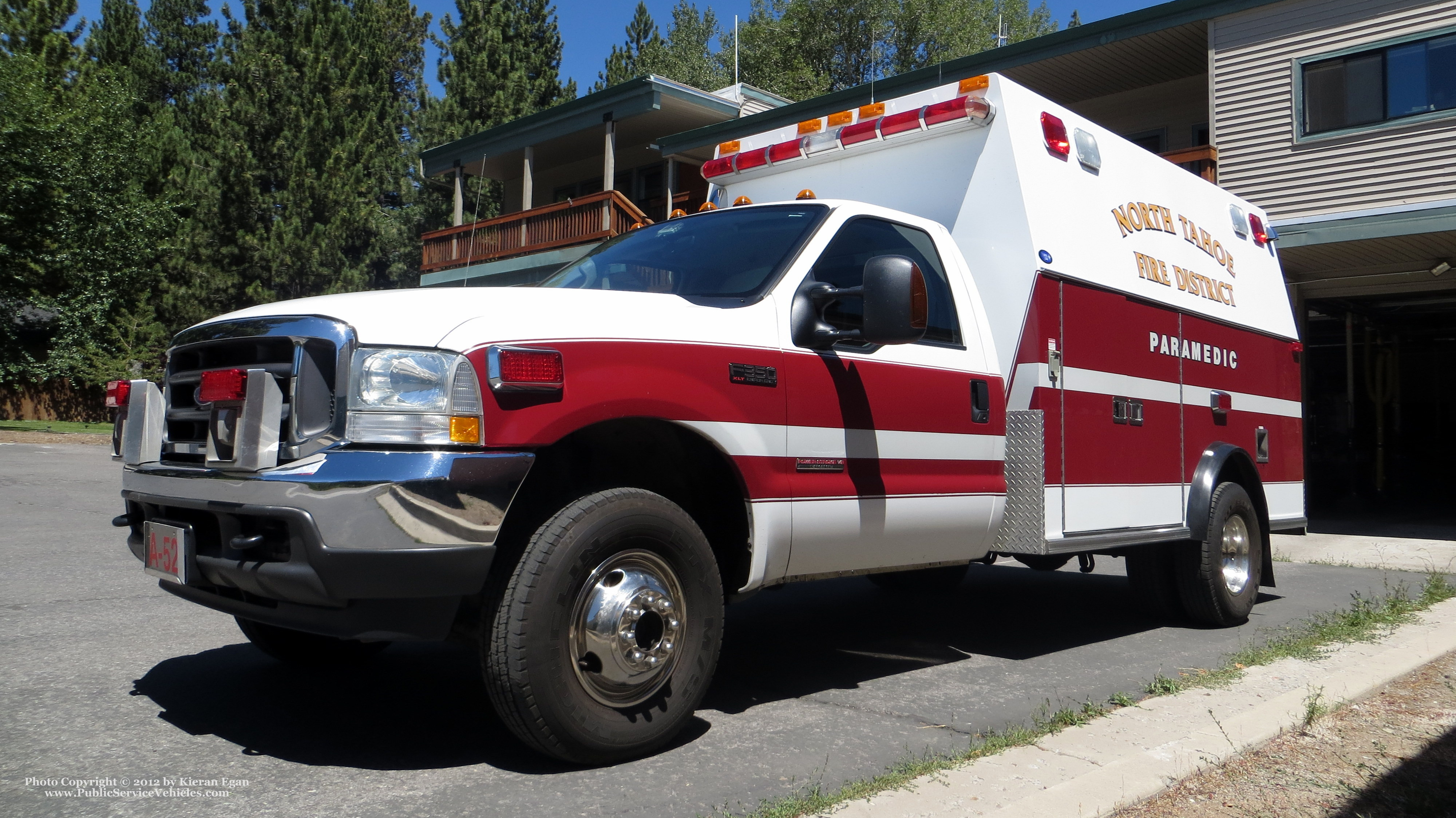 A photo  of North Tahoe Fire District
            Ambulance 52, a 1998-2007 Ford F-350             taken by Kieran Egan