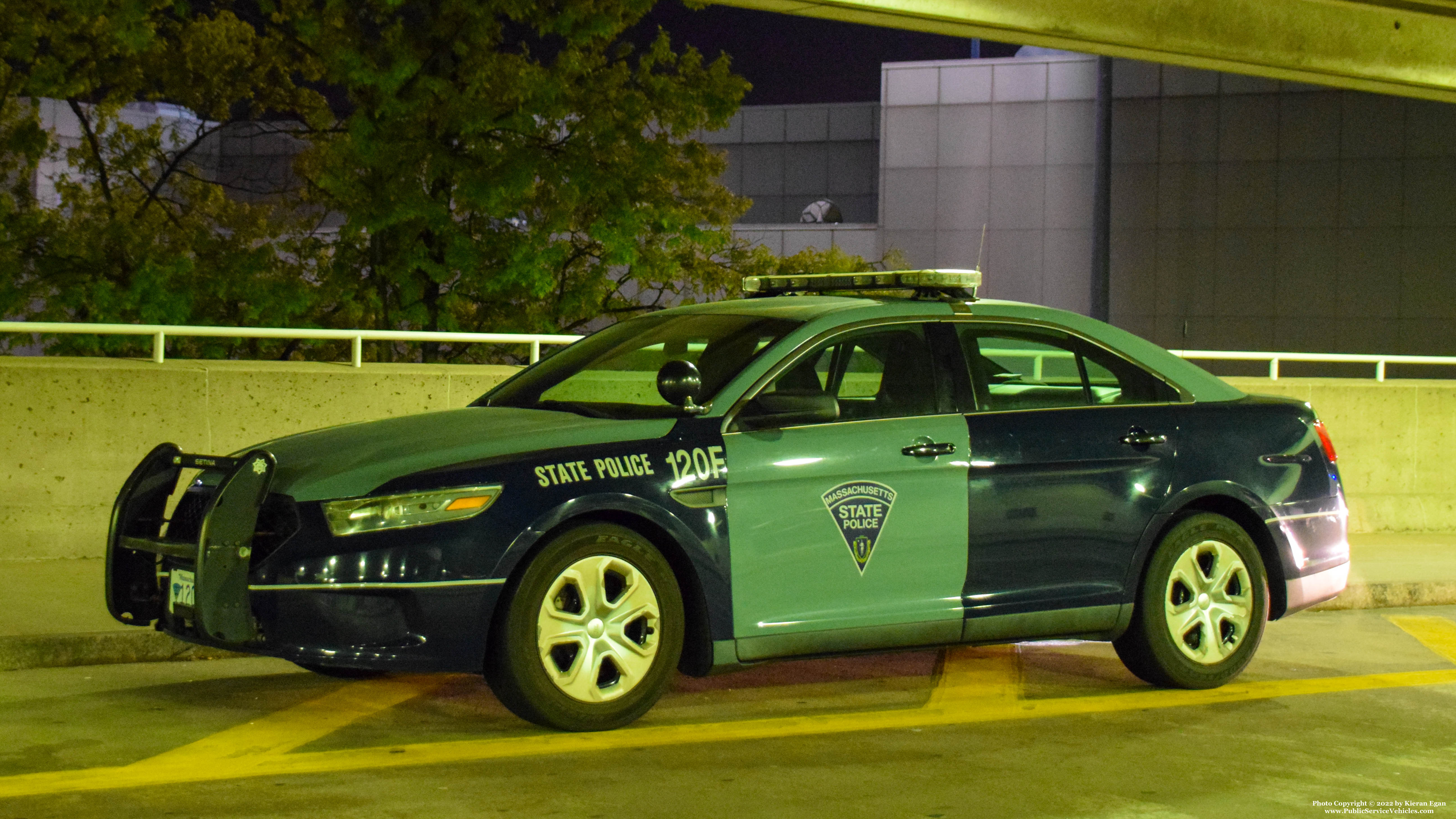 A photo  of Massachusetts State Police
            Cruiser 120F, a 2013 Ford Police Interceptor Sedan             taken by Kieran Egan