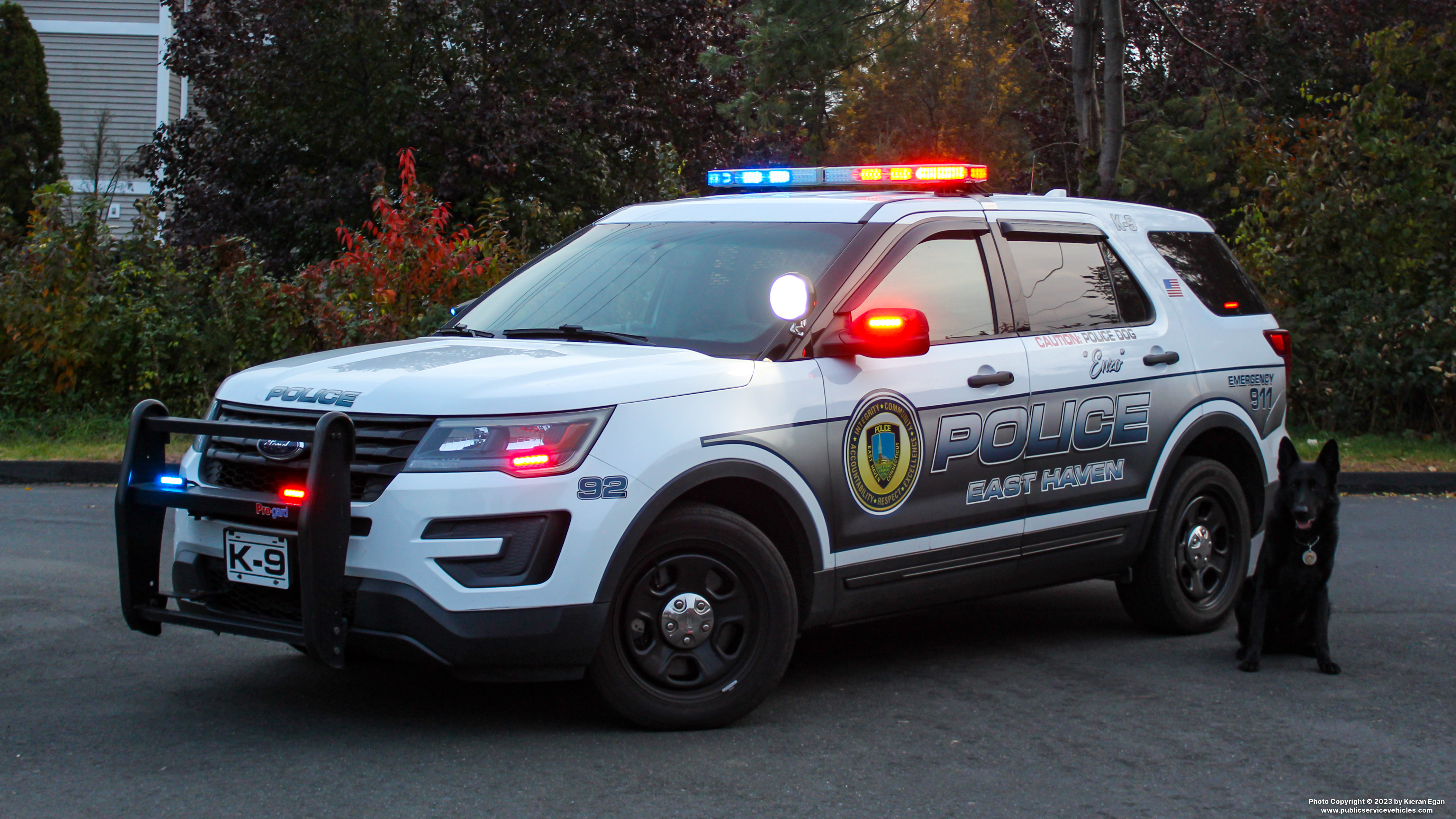 A photo  of East Haven Police
            Cruiser 92, a 2016-2019 Ford Police Interceptor Utility             taken by Kieran Egan