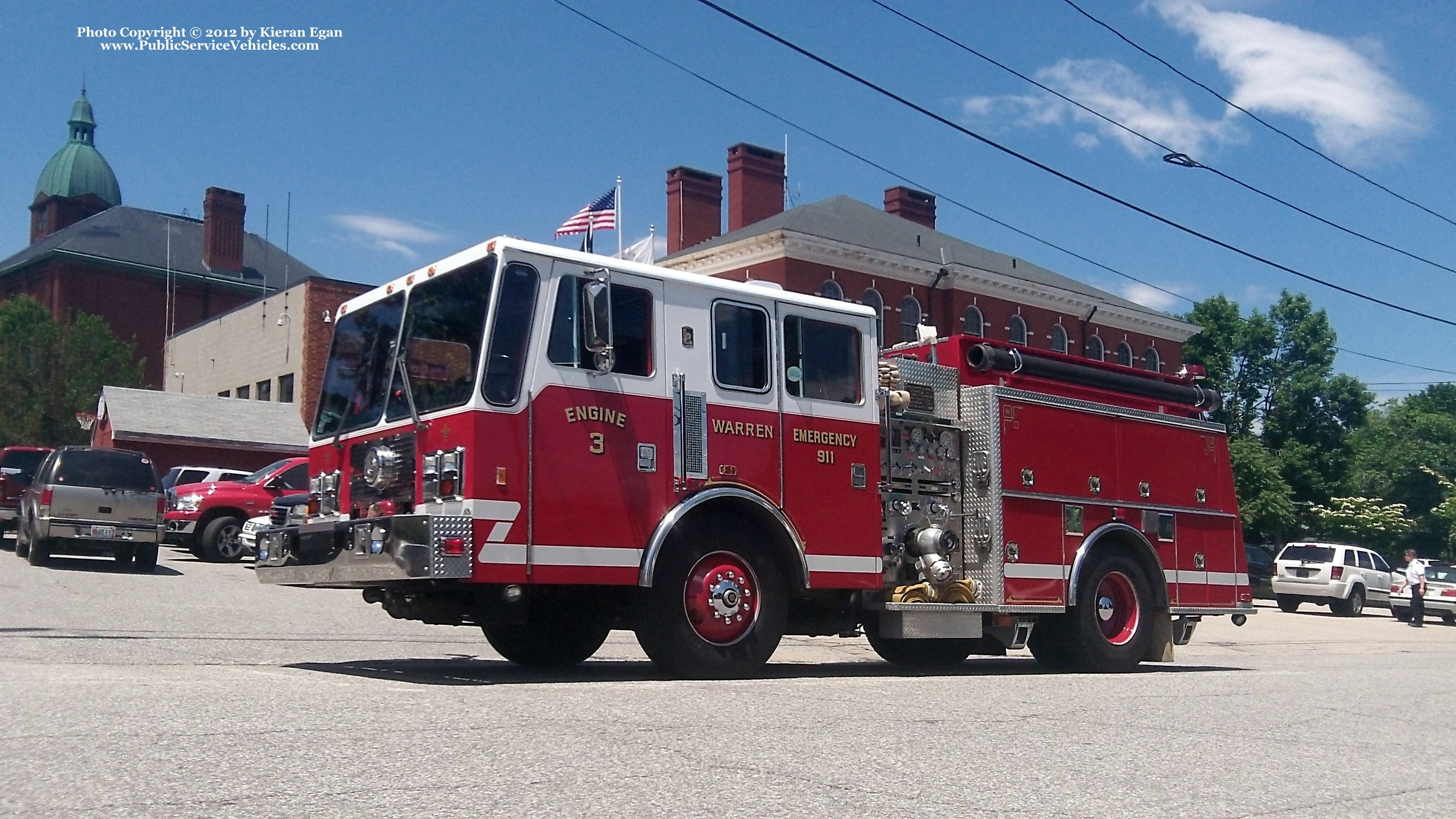 A photo  of Warren Fire
            Engine 3, a 1993 KME             taken by Kieran Egan