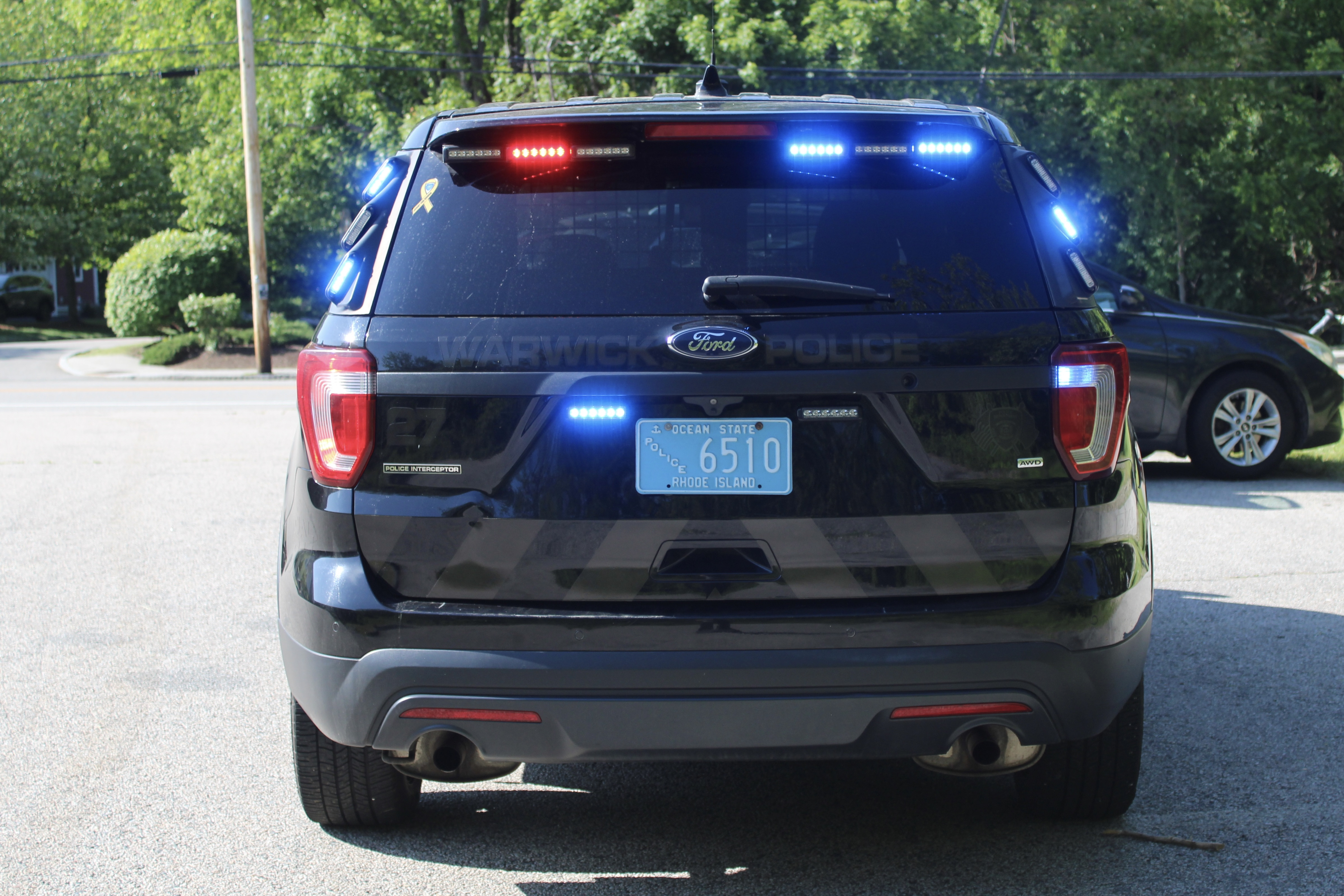 A photo  of Warwick Police
            Cruiser P-27, a 2017 Ford Police Interceptor Utility             taken by @riemergencyvehicles