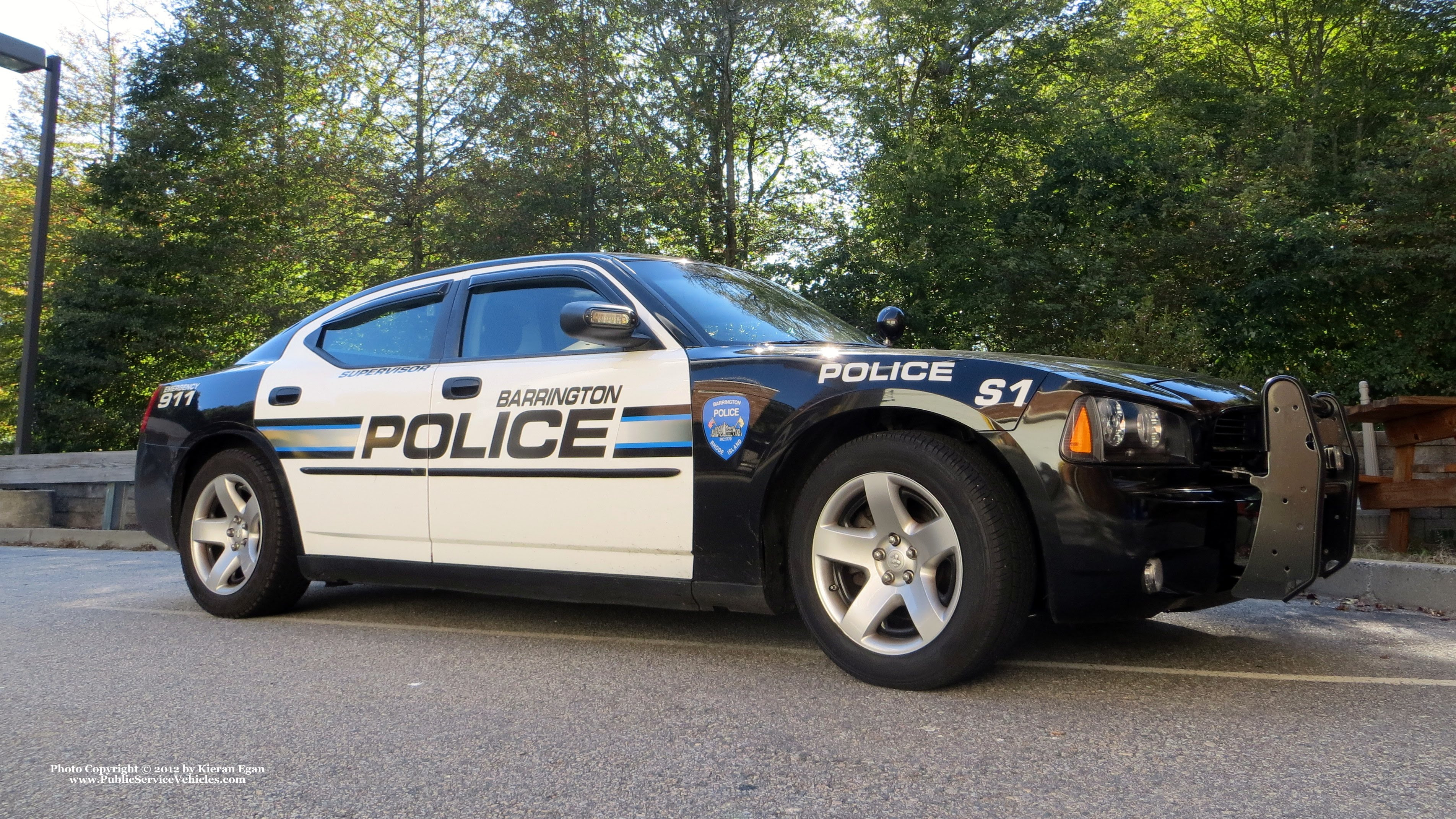 A photo  of Barrington Police
            Supervisor 1, a 2010 Dodge Charger/Go Rhino Push Bumper             taken by Kieran Egan