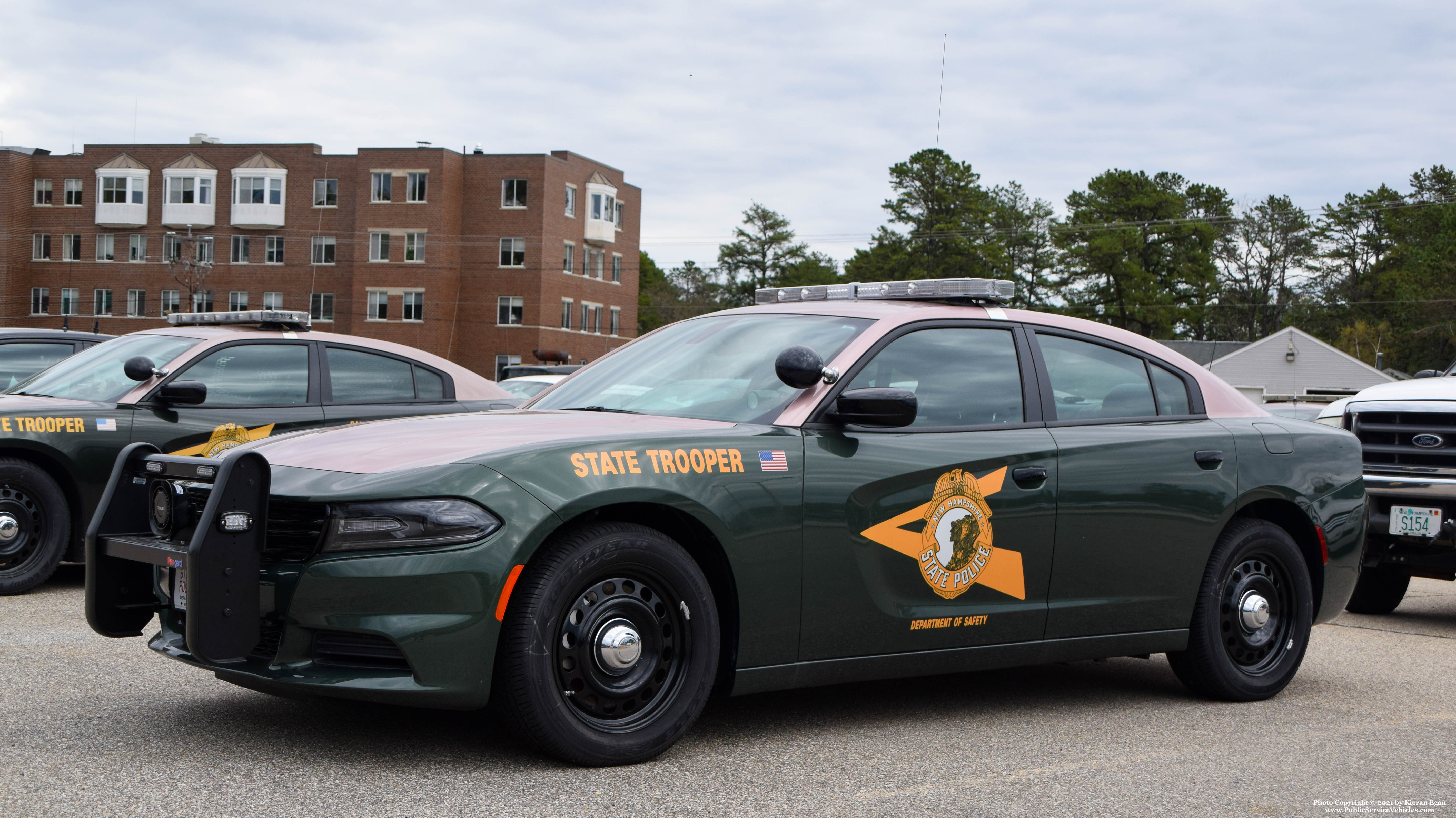 A photo  of New Hampshire State Police
            Cruiser 329, a 2020 Dodge Charger             taken by Kieran Egan