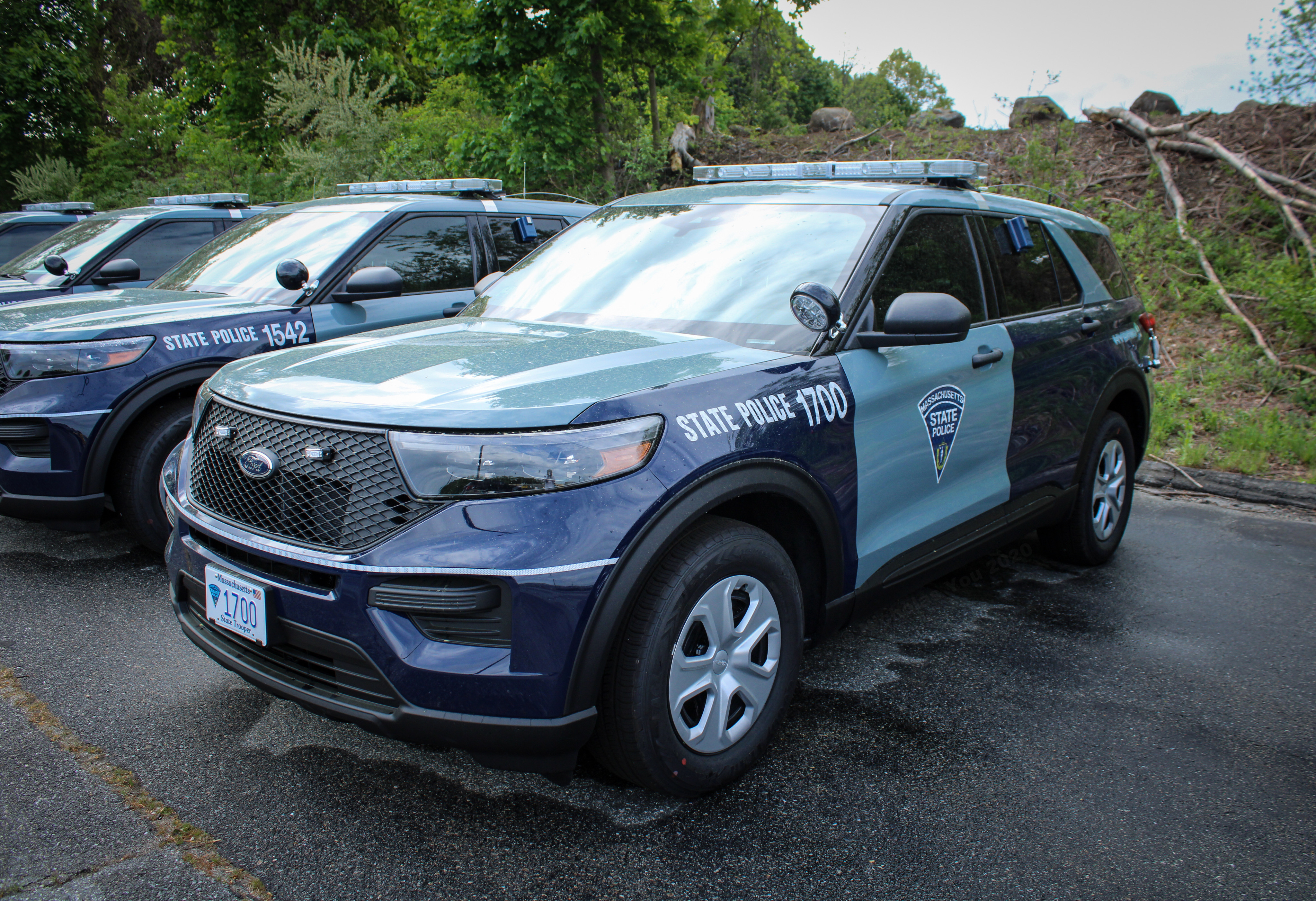 A photo  of Massachusetts State Police
            Cruiser 1700, a 2020 Ford Police Interceptor Utility Hybrid             taken by Nicholas You