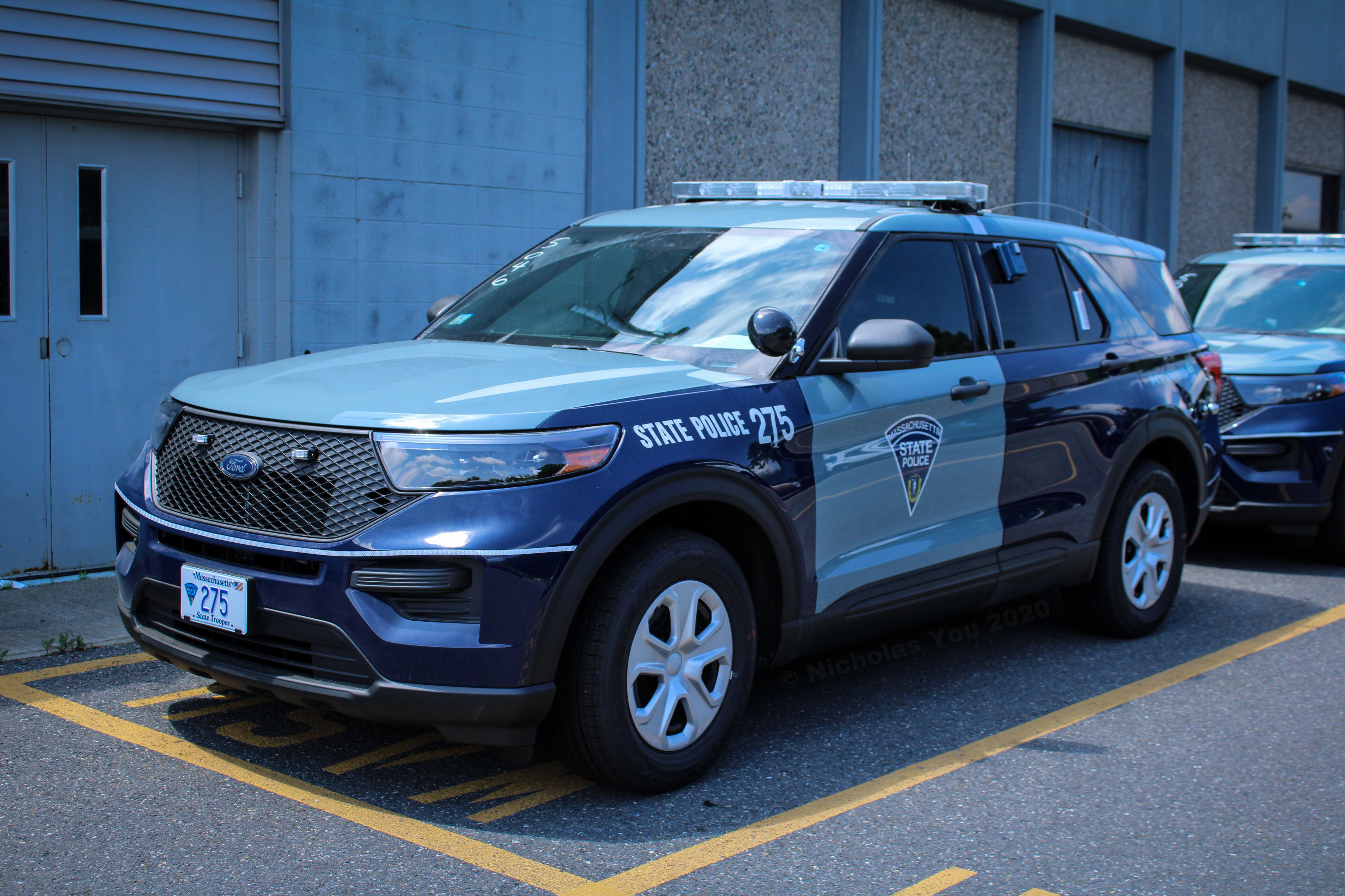 A photo  of Massachusetts State Police
            Cruiser 275, a 2020 Ford Police Interceptor Utility             taken by Nicholas You