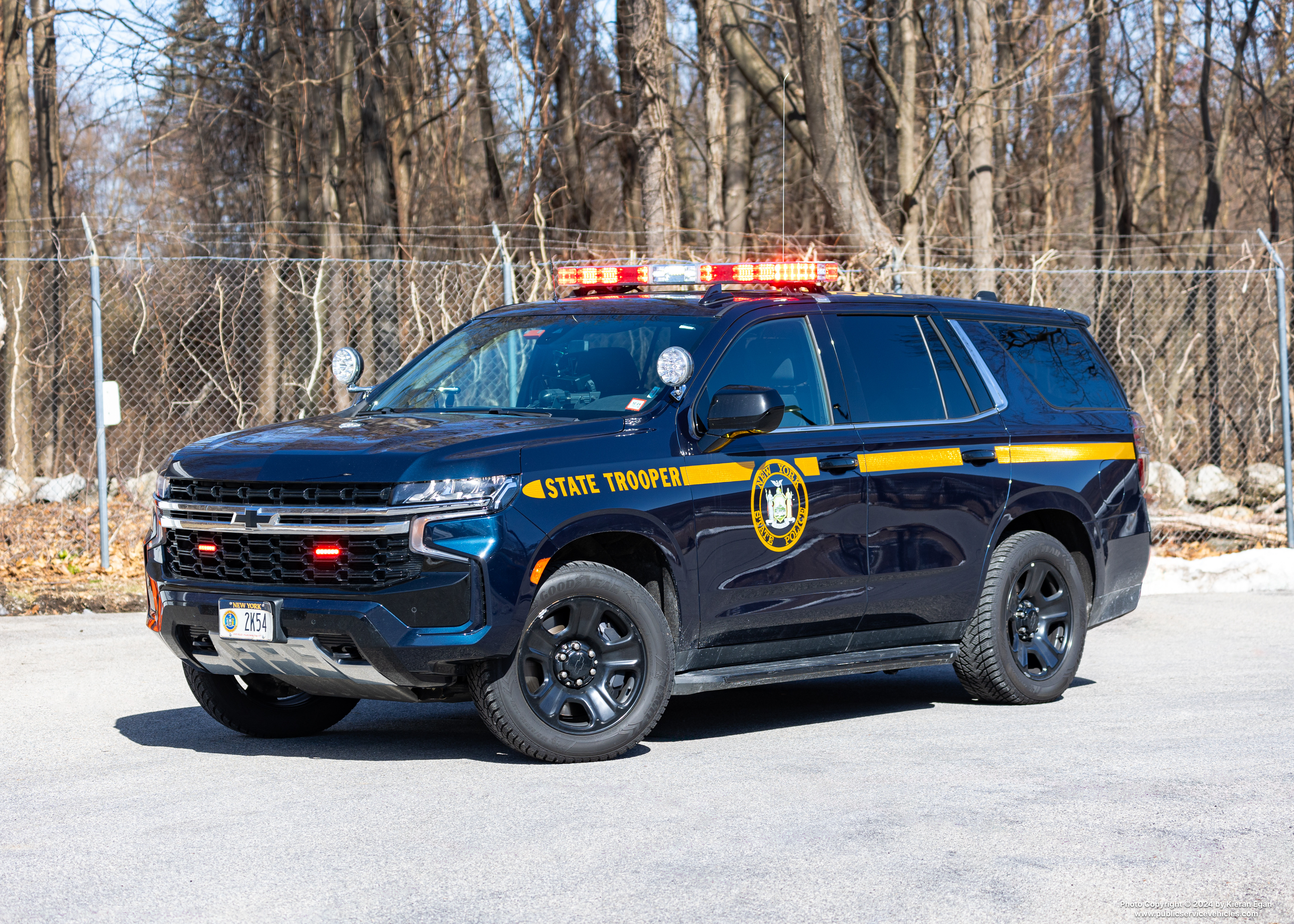 A photo  of New York State Police
            Cruiser 2K54, a 2023 Chevrolet Tahoe             taken by Kieran Egan