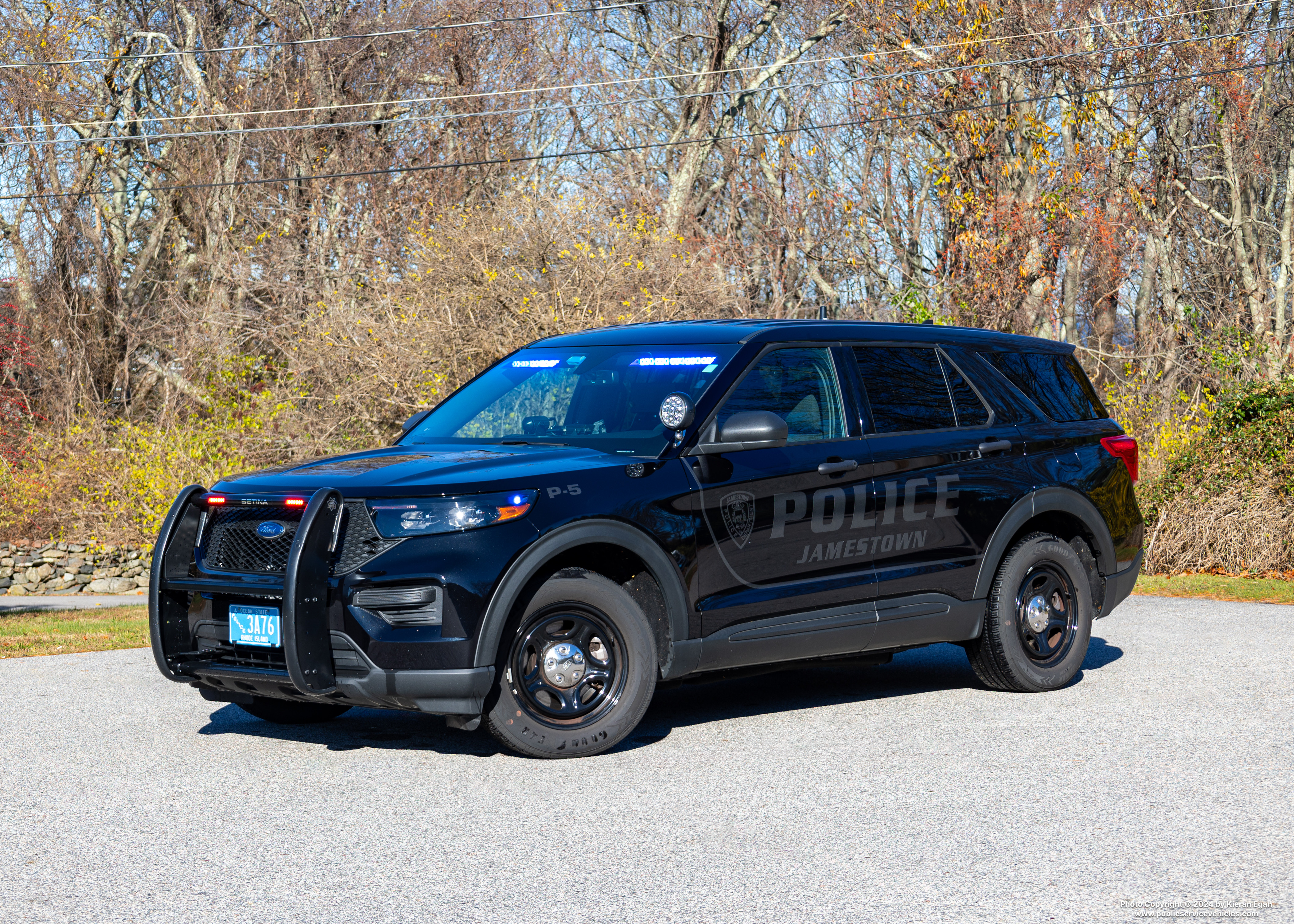 A photo  of Jamestown Police
            Patrol 5, a 2022 Ford Police Interceptor Utility             taken by Kieran Egan