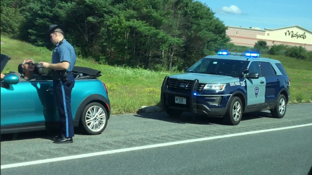 A photo  of Massachusetts State Police
            Cruiser 338, a 2018 Ford Police Interceptor Utility             taken by @riemergencyvehicles