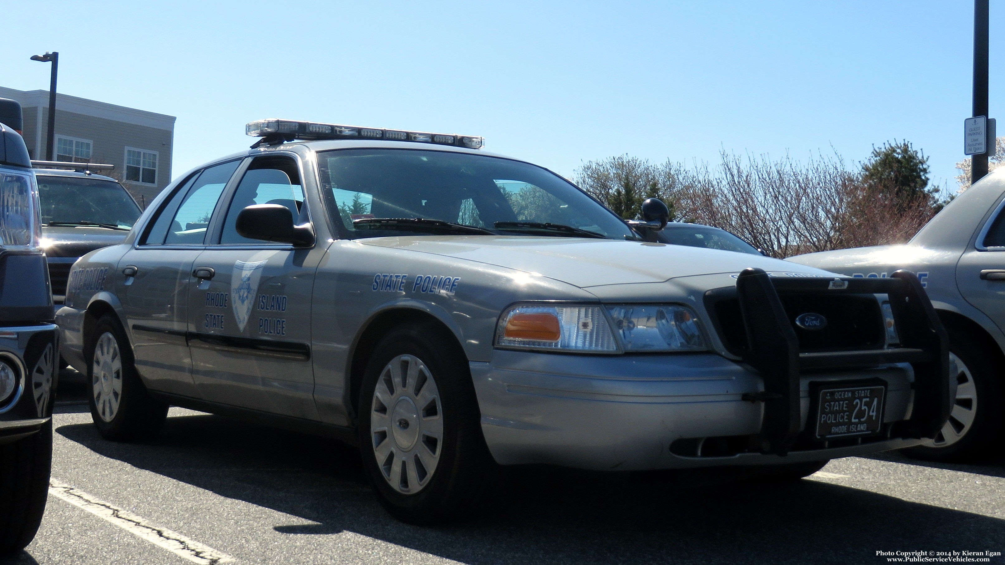 A photo  of Rhode Island State Police
            Cruiser 254, a 2006-2008 Ford Crown Victoria Police Interceptor             taken by Kieran Egan
