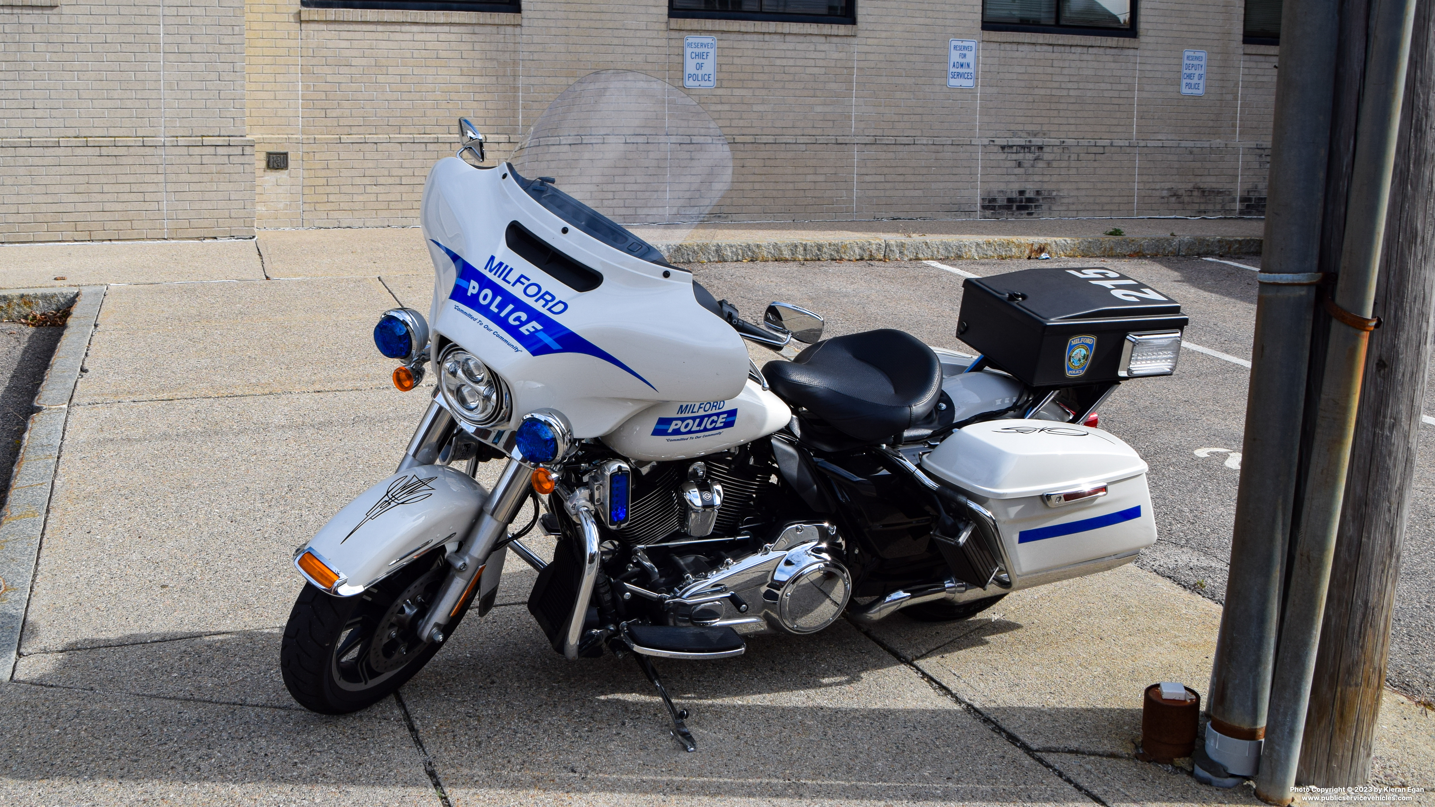 A photo  of Milford Police
            Motorcycle 215, a 2000-2019 Harley Davidson Electra Glide             taken by Kieran Egan