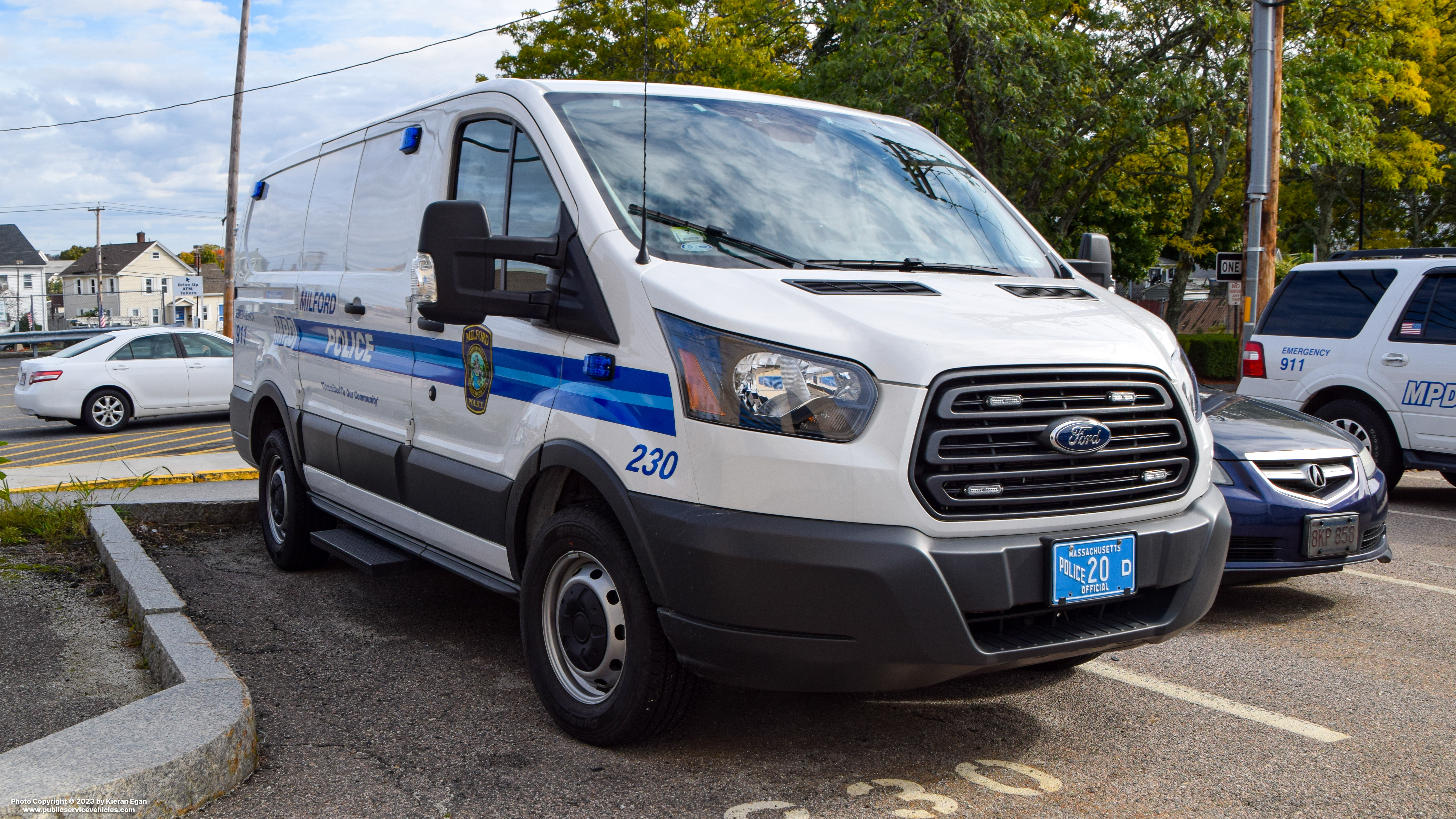 A photo  of Milford Police
            Van 230, a 2018 Ford Transit             taken by Kieran Egan