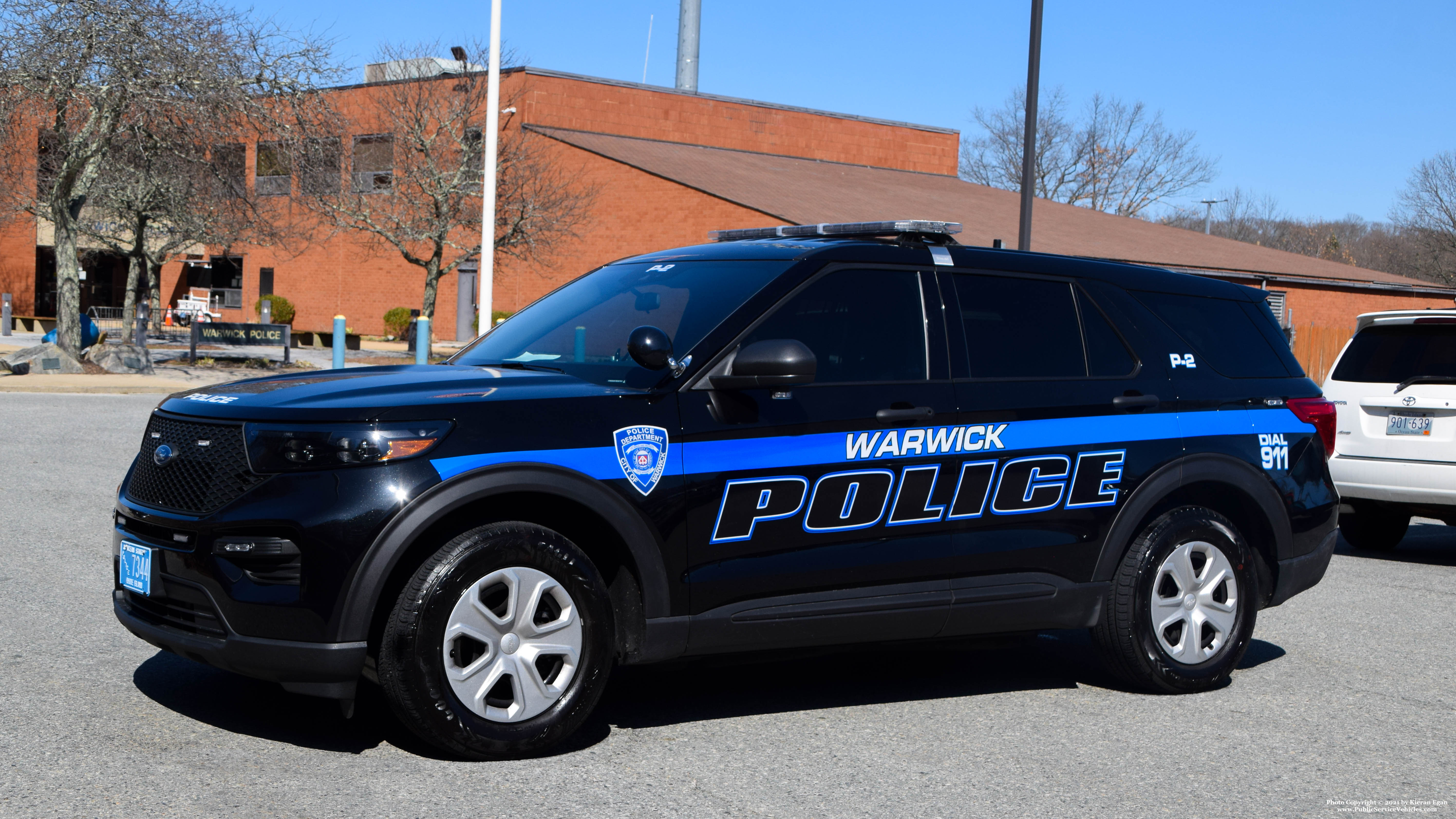 A photo  of Warwick Police
            Cruiser P-2, a 2021 Ford Police Interceptor Utility             taken by Kieran Egan