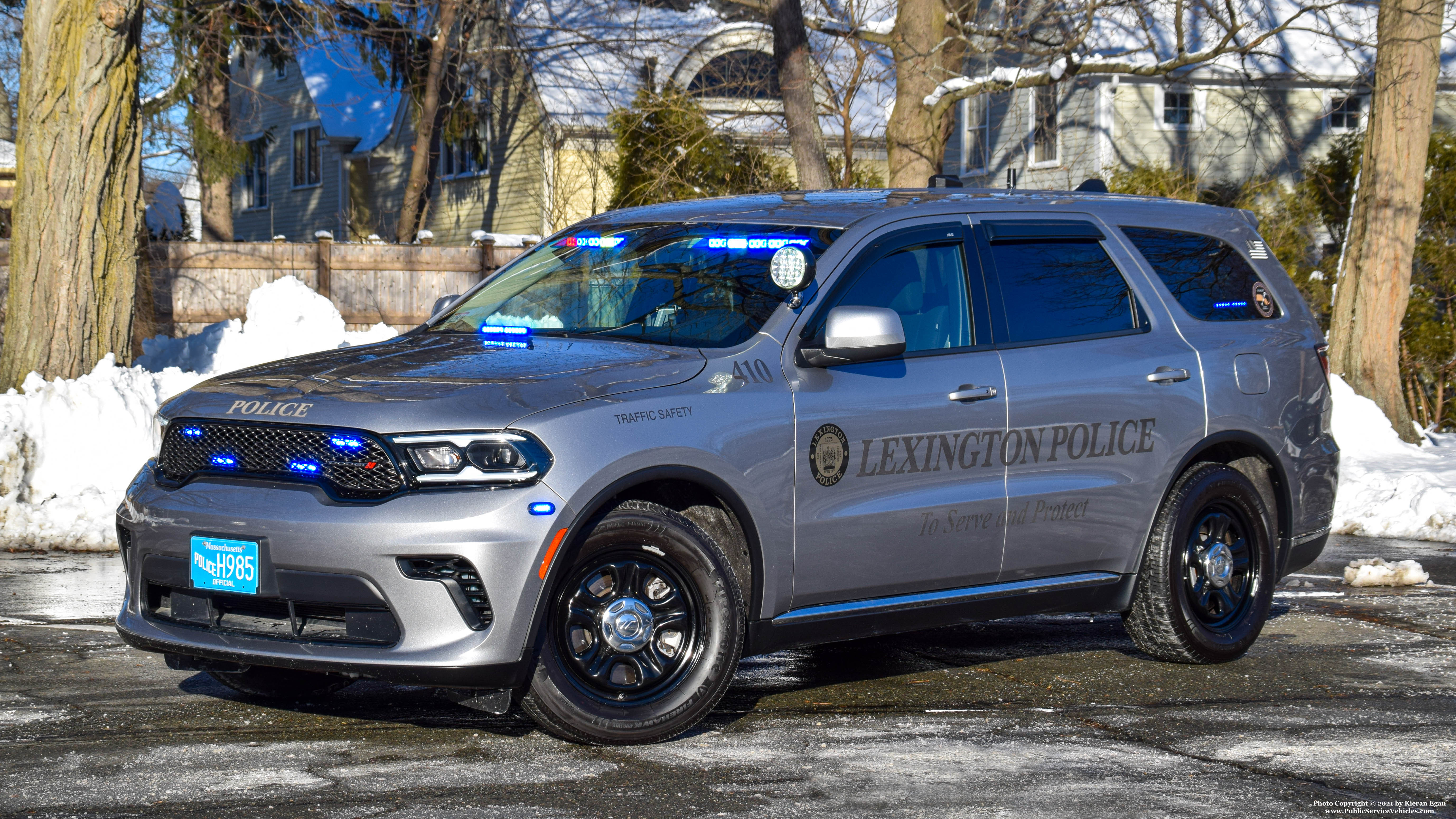 A photo  of Lexington Police
            Cruiser 410, a 2021 Dodge Durango             taken by Kieran Egan