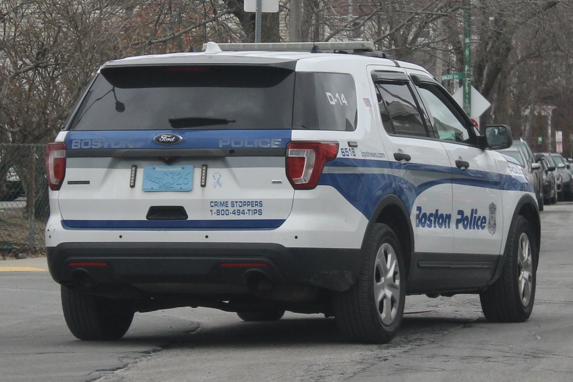 A photo  of Boston Police
            Cruiser 6518, a 2016 Ford Police Interceptor Utility             taken by @riemergencyvehicles