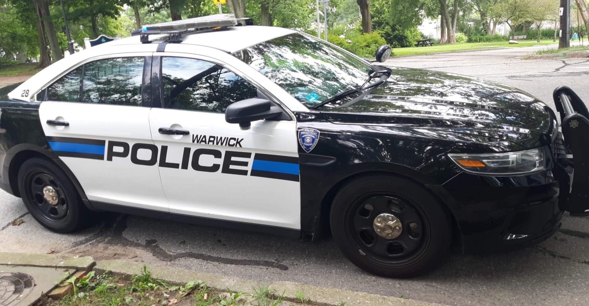 A photo  of Warwick Police
            Cruiser P-28, a 2016 Ford Police Interceptor Sedan             taken by @riemergencyvehicles